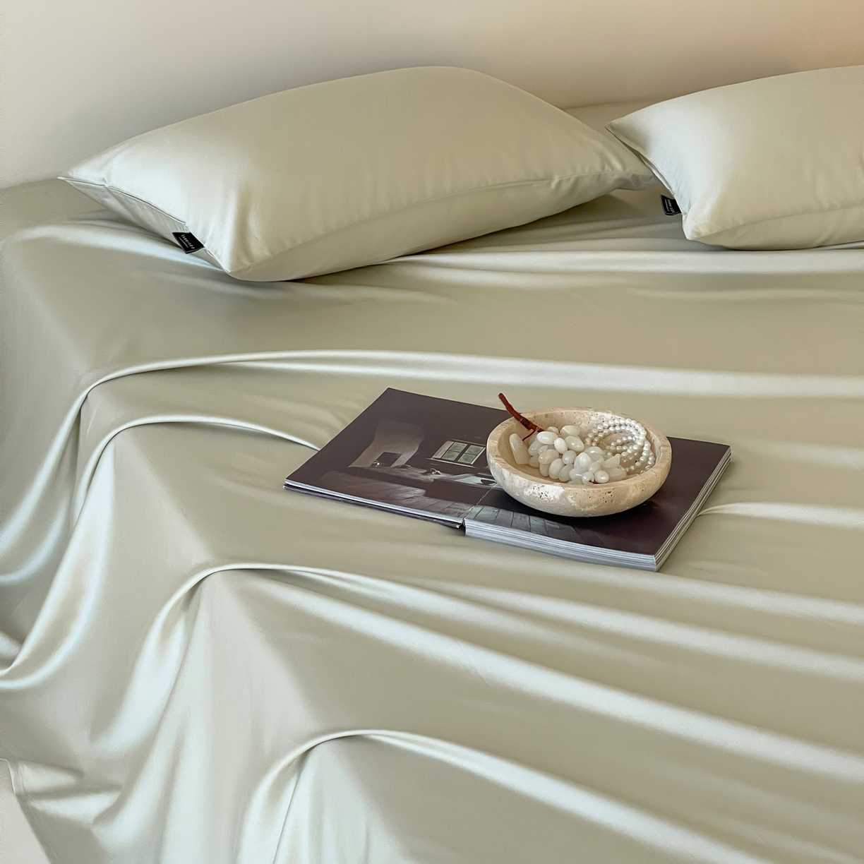 91家纺网 家纺一手货源 找家纺 三味舒屋 2026新款凉风小奢绸60S兰精天丝纯色单品系列-单床单床单单件 象牙白