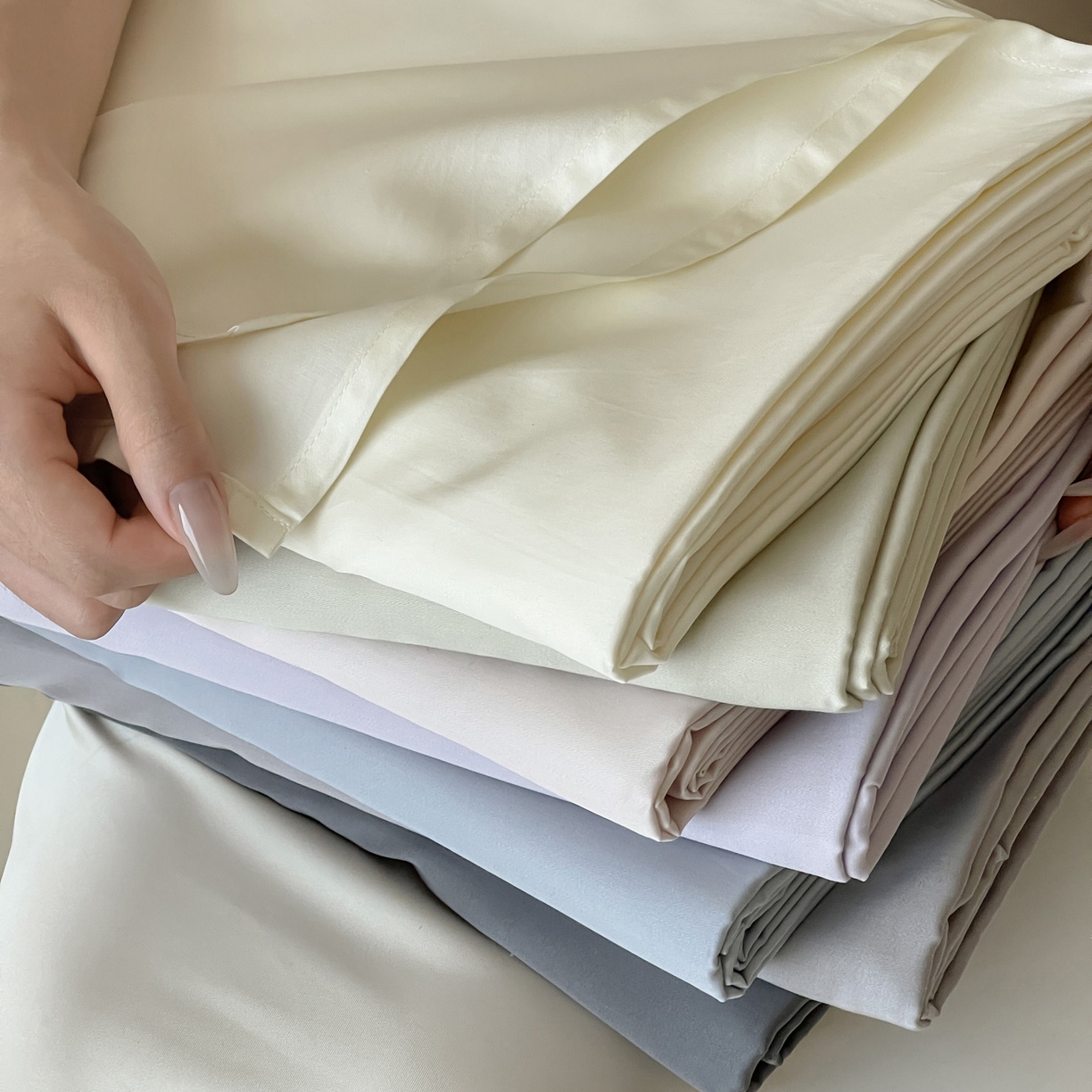 91家纺网 家纺一手货源 找家纺 三味舒屋 2026新款凉风小奢绸60S兰精天丝纯色单品系列-单床单床单单件 组合图仅供展示-不可下单