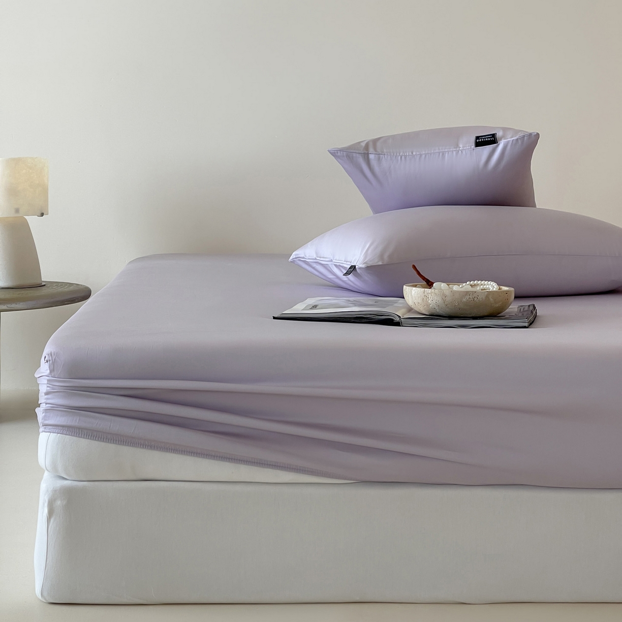 91家纺网 家纺一手货源 找家纺 （总）三味舒屋 2026新款凉风小奢绸60S兰精天丝纯色单品系列-单床笠 床笠单件