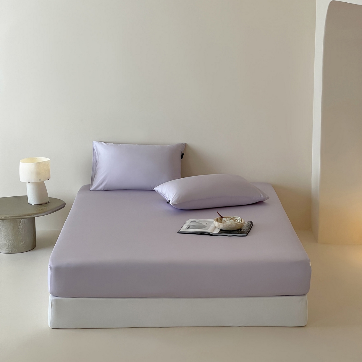 91家纺网 家纺一手货源 找家纺 三味舒屋 2026新款凉风小奢绸60S兰精天丝纯色单品系列-单床笠 床笠单件 紫铜色