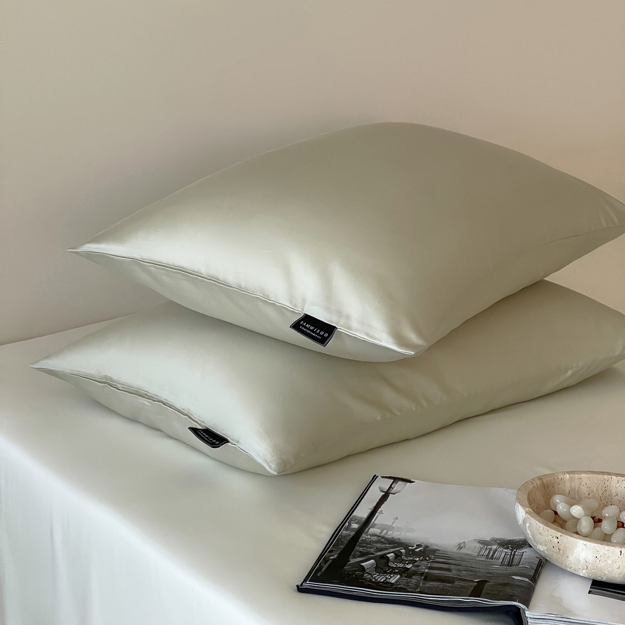 91家纺网 家纺一手货源 找家纺 （总）三味舒屋 2026新款凉风小奢绸60S兰精天丝纯色单品系列-单枕套枕套单件