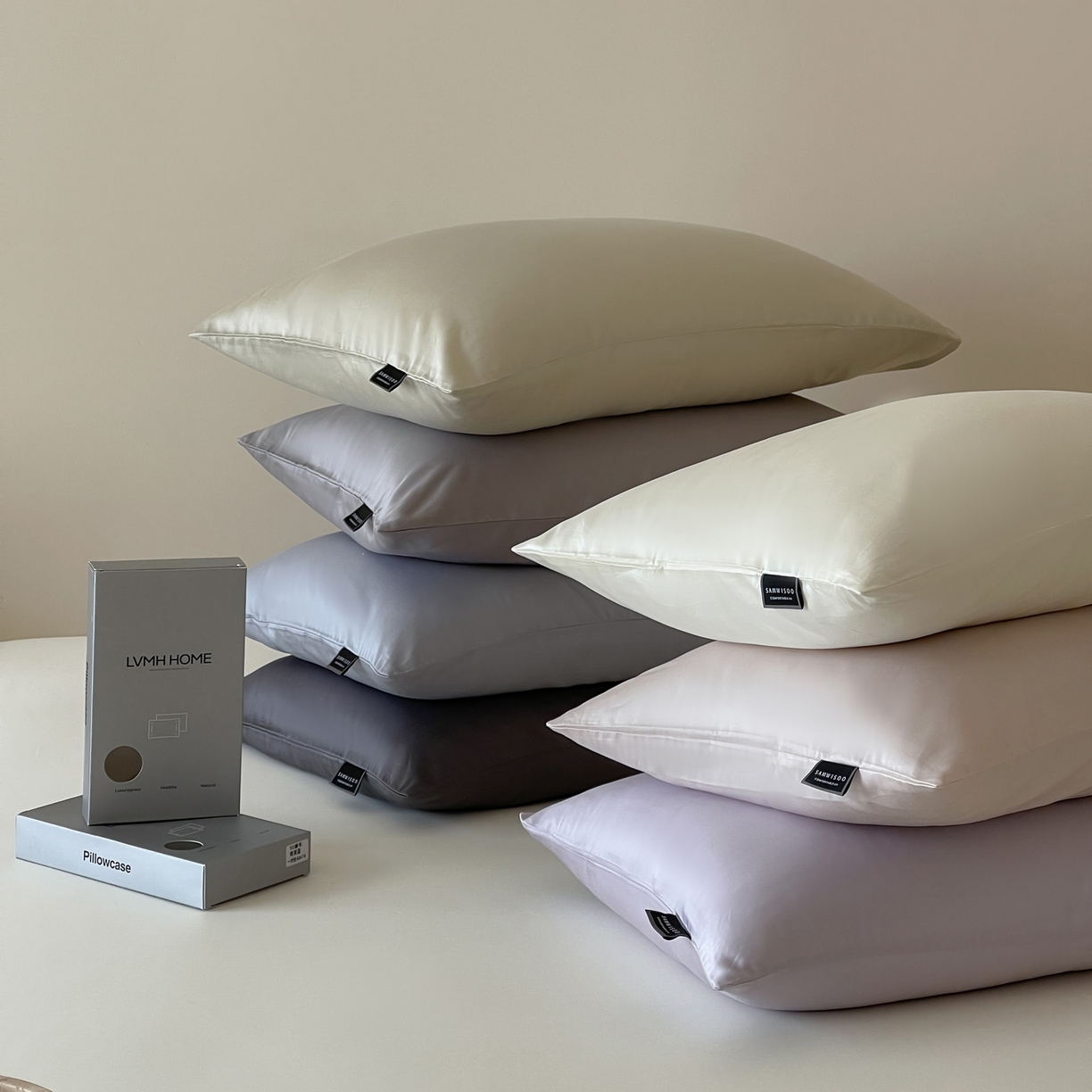 91家纺网 家纺一手货源 找家纺 （总）三味舒屋 2026新款凉风小奢绸60S兰精天丝纯色单品系列-单枕套枕套单件