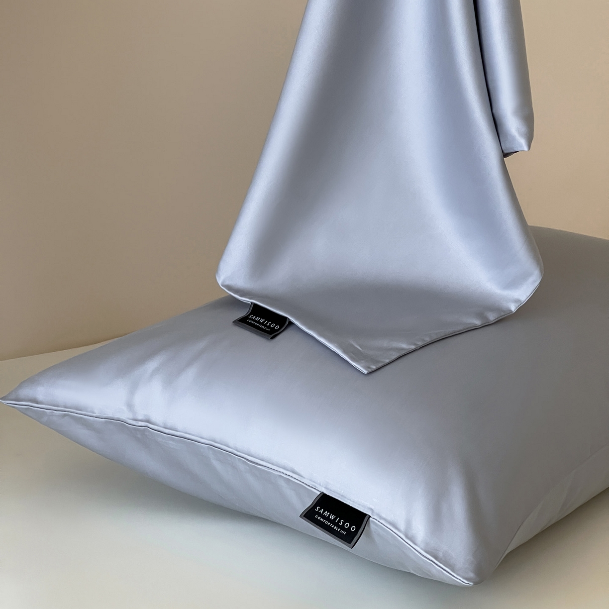 91家纺网 家纺一手货源 找家纺 三味舒屋 2026新款凉风小奢绸60S兰精天丝纯色单品系列-单枕套枕套单件 极光蓝