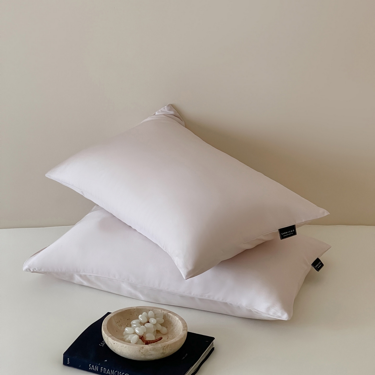 91家纺网 家纺一手货源 找家纺 三味舒屋 2026新款凉风小奢绸60S兰精天丝纯色单品系列-单枕套枕套单件 斯卡其粉