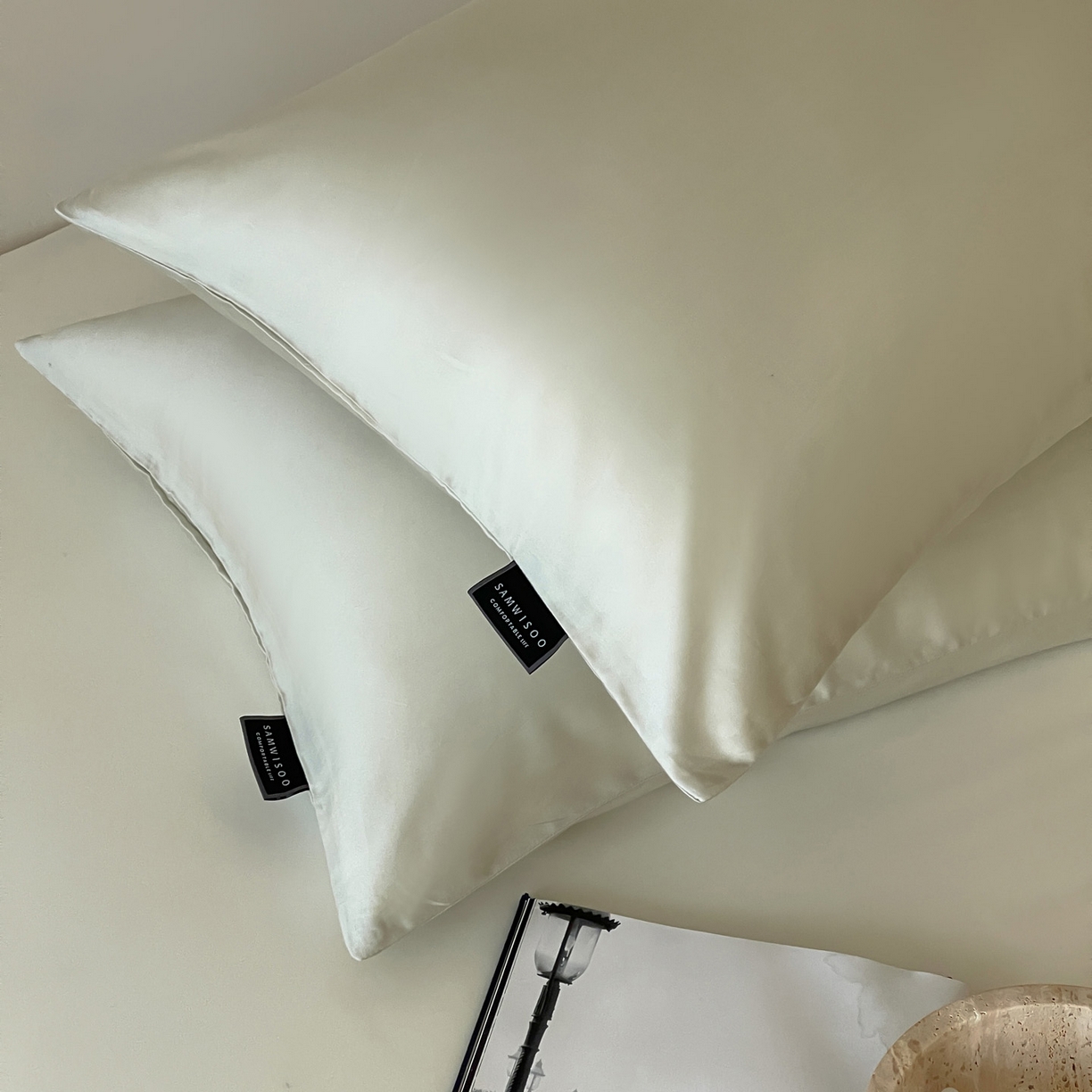 91家纺网 家纺一手货源 找家纺 三味舒屋 2026新款凉风小奢绸60S兰精天丝纯色单品系列-单枕套枕套单件 象牙白