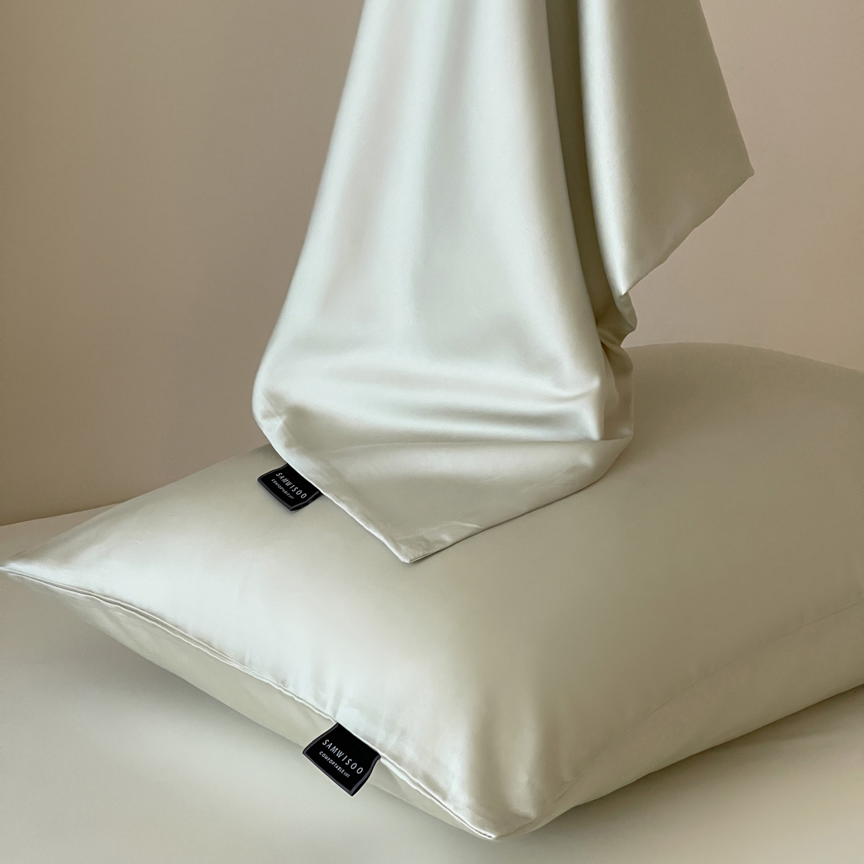 91家纺网 家纺一手货源 找家纺 三味舒屋 2026新款凉风小奢绸60S兰精天丝纯色单品系列-单枕套枕套单件 象牙白