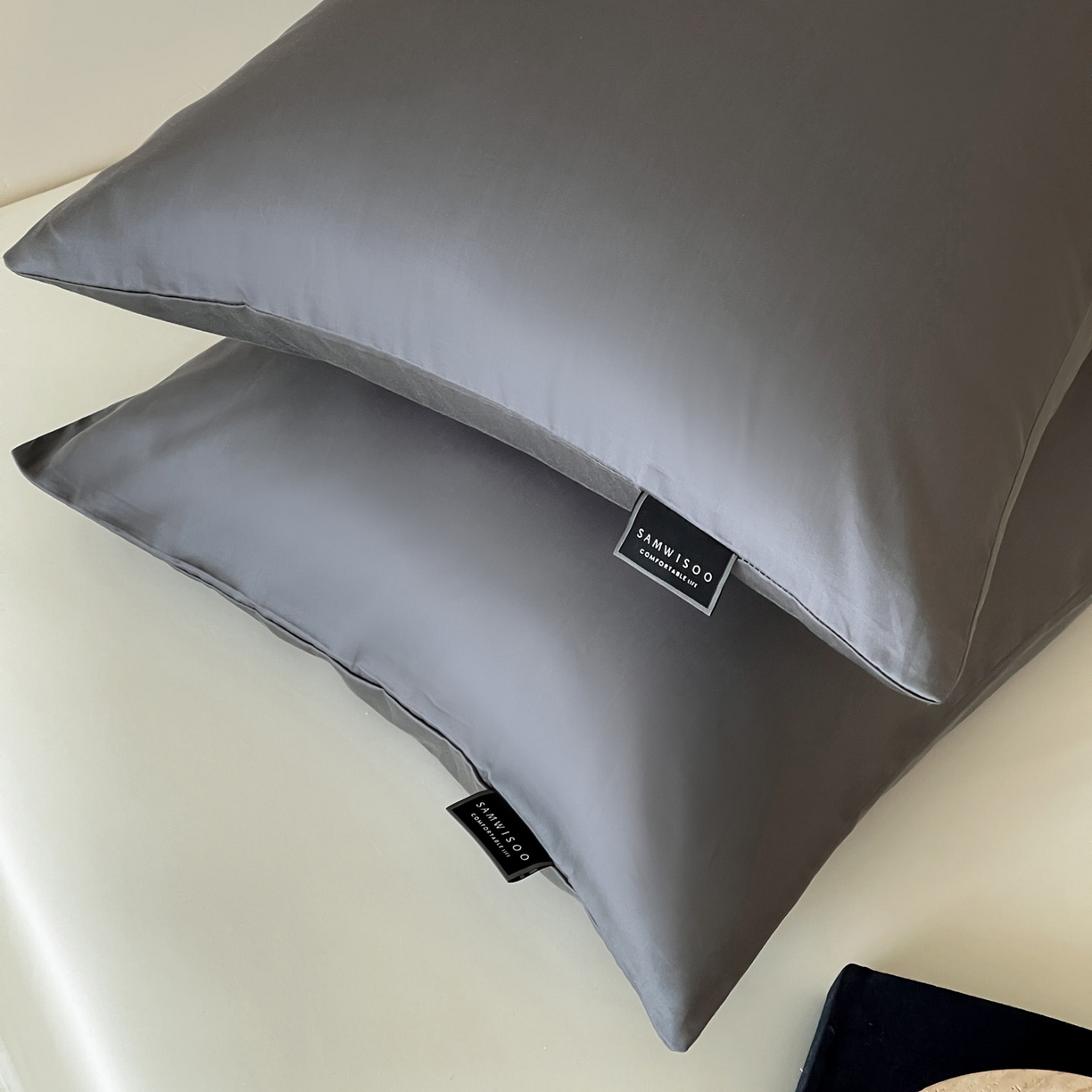 91家纺网 家纺一手货源 找家纺 三味舒屋 2026新款凉风小奢绸60S兰精天丝纯色单品系列-单枕套枕套单件 雅灰