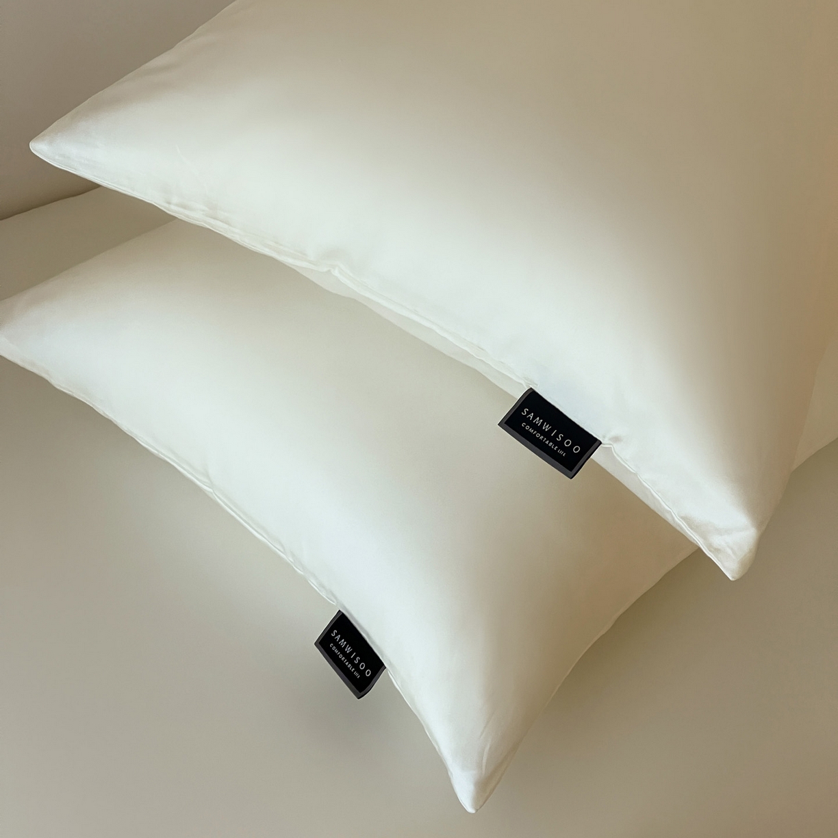 91家纺网 家纺一手货源 找家纺 三味舒屋 2026新款凉风小奢绸60S兰精天丝纯色单品系列-单枕套枕套单件 珍珠白