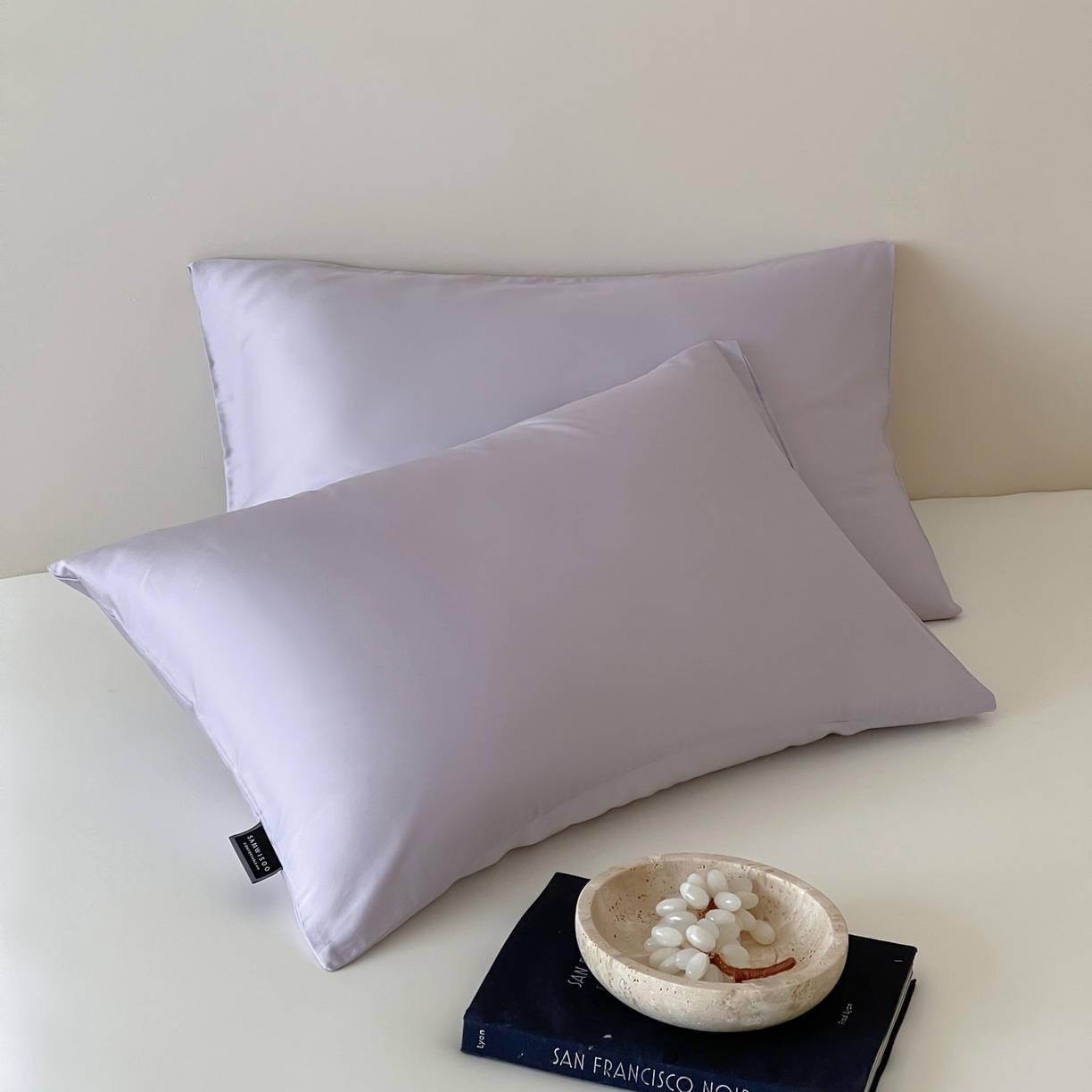 91家纺网 家纺一手货源 找家纺 三味舒屋 2026新款凉风小奢绸60S兰精天丝纯色单品系列-单枕套枕套单件 紫铜色