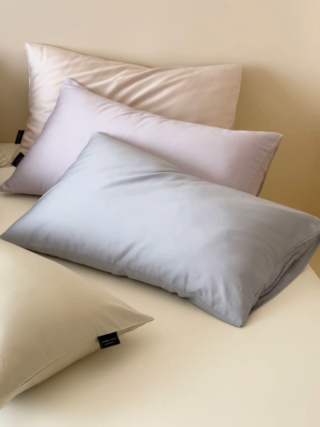 91家纺网 家纺一手货源 找家纺 三味舒屋 2026新款凉风小奢绸60S兰精天丝纯色单品系列-单枕套枕套单件 紫铜色