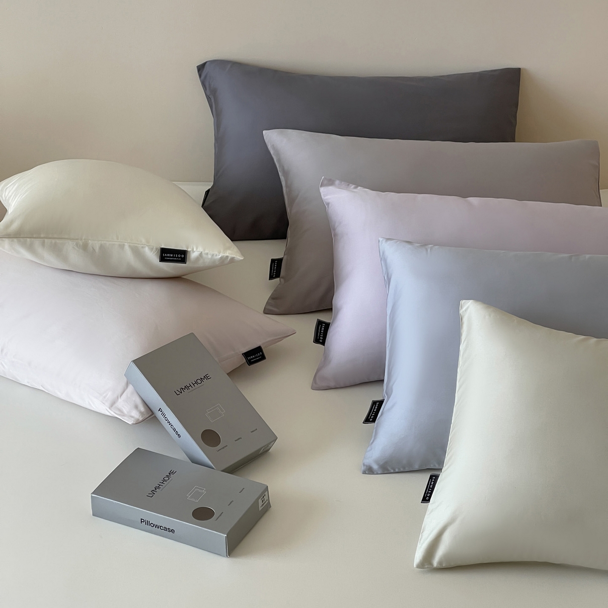 91家纺网 家纺一手货源 找家纺 三味舒屋 2026新款凉风小奢绸60S兰精天丝纯色单品系列-单枕套枕套单件 组合图仅供展示-不可下单