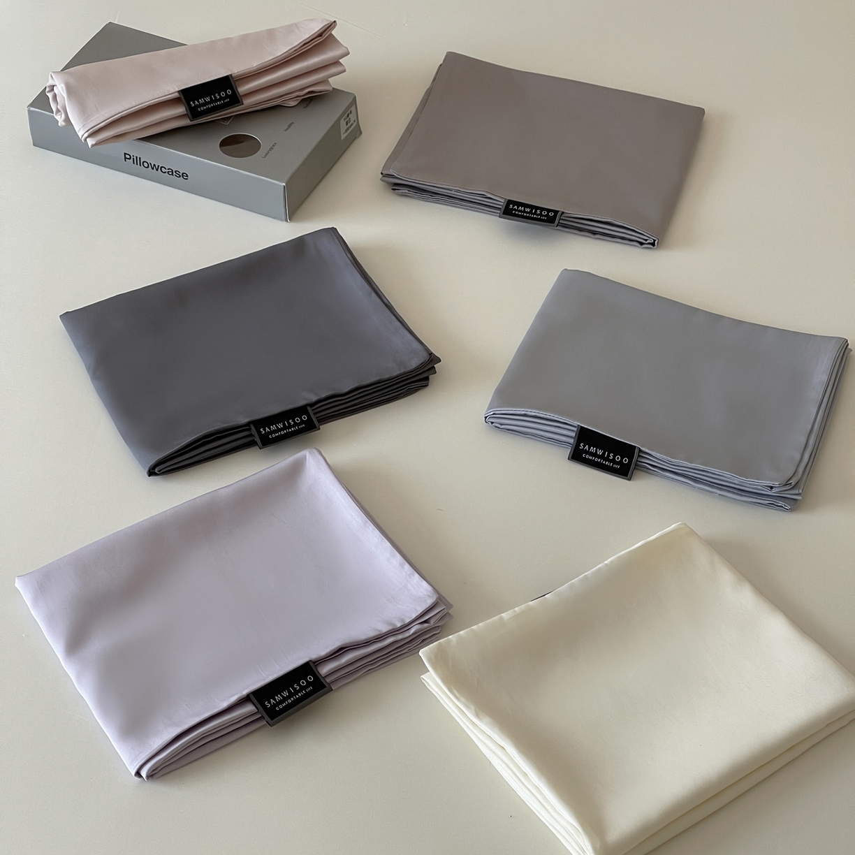 91家纺网 家纺一手货源 找家纺 三味舒屋 2026新款凉风小奢绸60S兰精天丝纯色单品系列-单枕套枕套单件 组合图仅供展示-不可下单