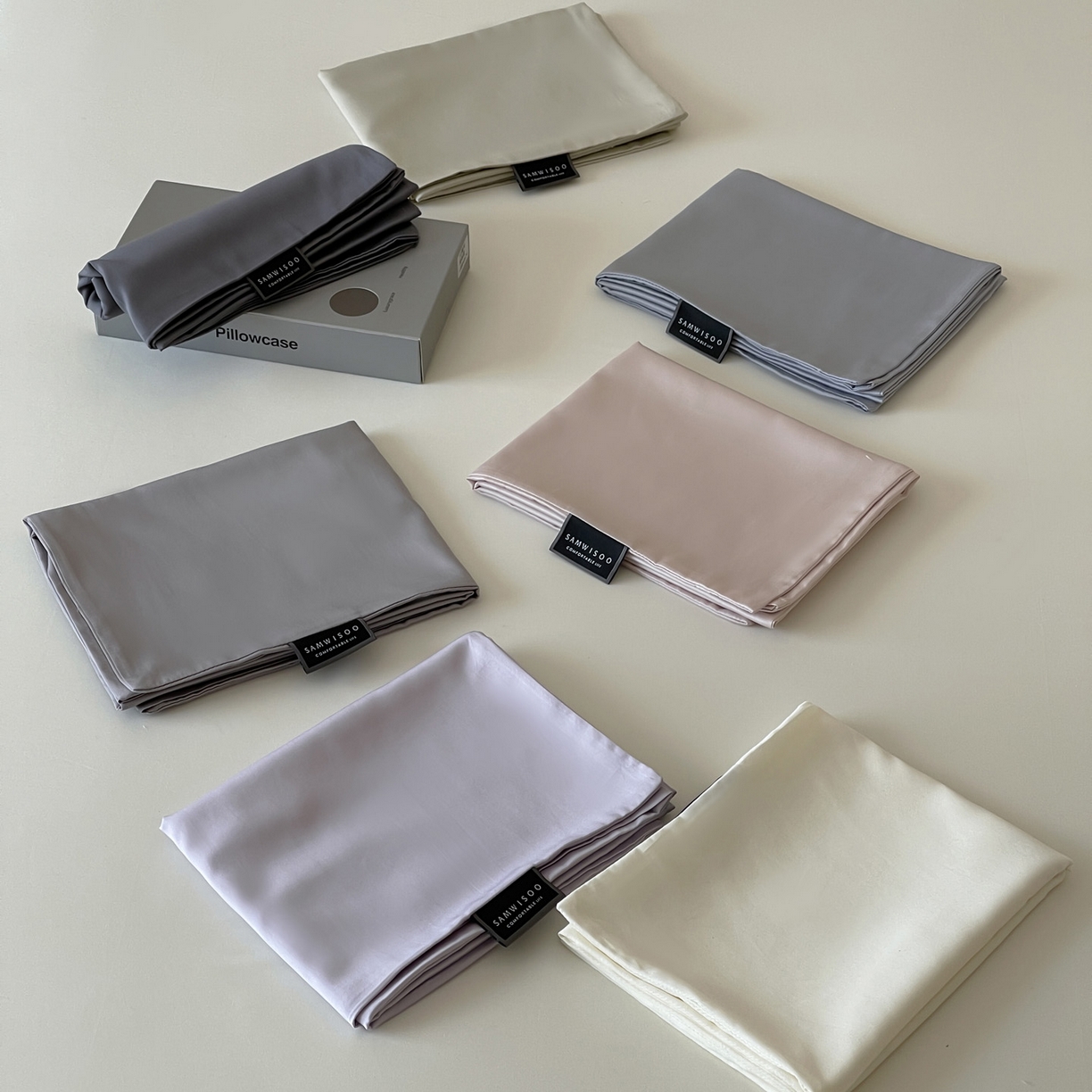 91家纺网 家纺一手货源 找家纺 三味舒屋 2026新款凉风小奢绸60S兰精天丝纯色单品系列-单枕套枕套单件 组合图仅供展示-不可下单