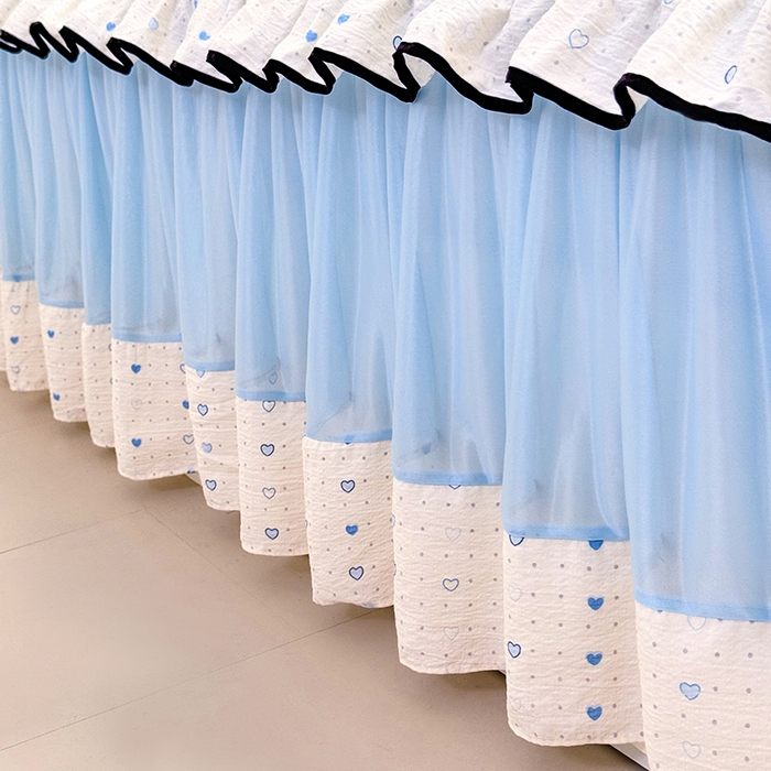 91家纺网 家纺一手货源 找家纺 （总）贝凯瑞 2026夏季冰凉豆豆碳光冰丝空气层床裙款夏日清梦花边夏被凉席子单件三件四件套