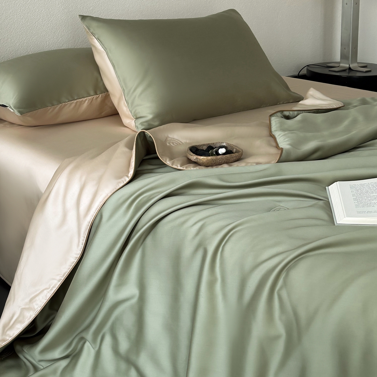 91家纺网 家纺一手货源 找家纺 （总）花时间 2026春夏新款天丝素色夏凉被夏被空调被四件套