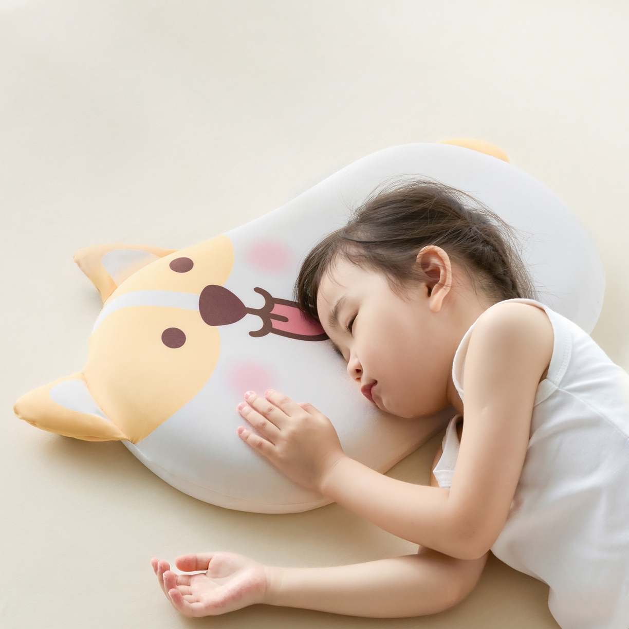 （总）小桃姐家纺 2026新款可爱卡通儿童记忆枕柯基熊猫小狗记忆枕芯枕头可拆洗儿童枕