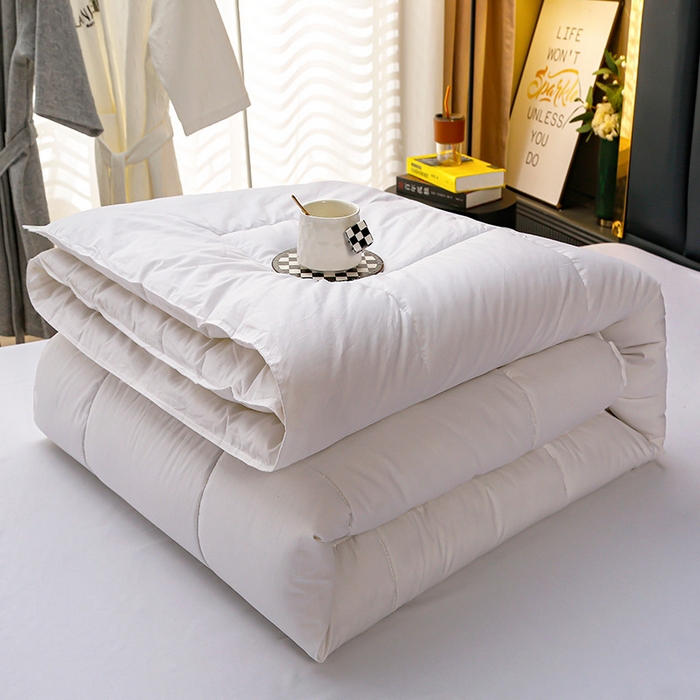 91家纺网 家纺一手货源 找家纺 （总）锦兴酒店布草 2026新款酒店被芯宾馆被芯40s纯棉防羽喷气磨毛滚边双针边被芯