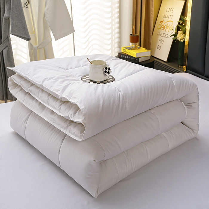 91家纺网 家纺一手货源 找家纺 （总）锦兴酒店布草 2026新款酒店被芯宾馆被芯40s纯棉防羽喷气磨毛滚边双针边被芯