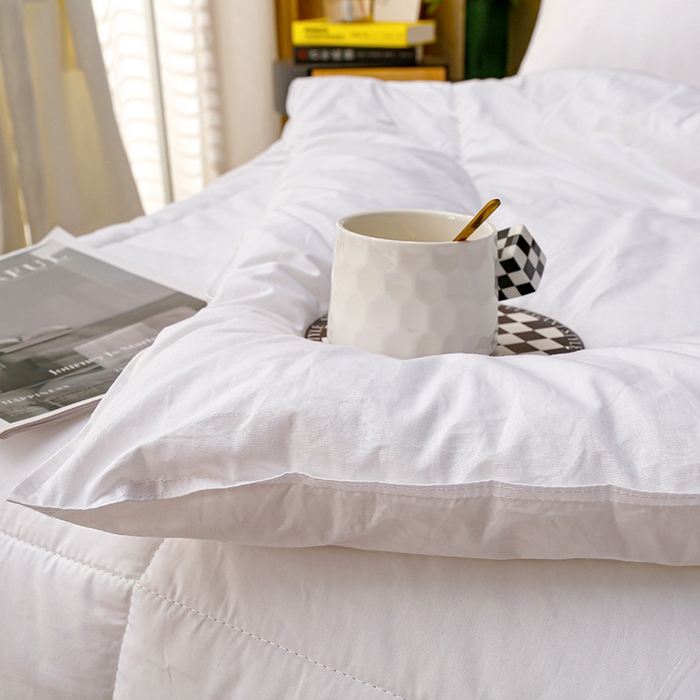 91家纺网 家纺一手货源 找家纺 锦兴酒店布草 2026新款酒店被芯宾馆被芯40s纯棉防羽喷气磨毛滚边双针边被芯 双针边-40s纯棉防羽喷气款