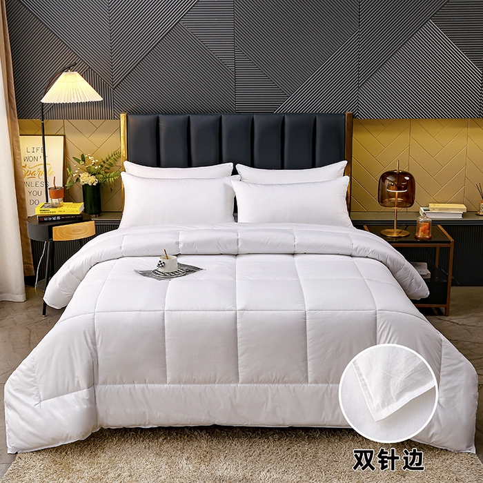 91家纺网 家纺一手货源 找家纺 锦兴酒店布草 2026新款酒店被芯宾馆被芯40s纯棉防羽喷气磨毛滚边双针边被芯 双针边-40s纯棉防羽喷气款