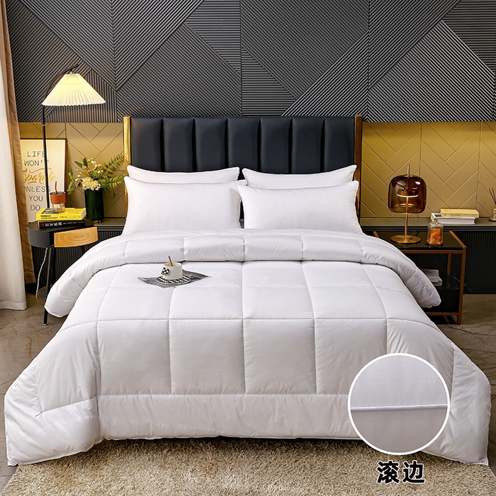 锦兴酒店布草 2026新款酒店被芯宾馆被芯40s纯棉防羽喷气磨毛滚边双针边被芯 滚边-40s纯棉防羽喷气款