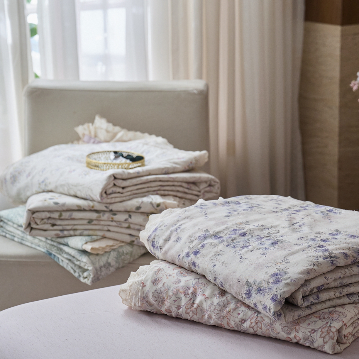 91家纺网 家纺一手货源 找家纺 （总）莱福仕 2026春夏新款亚麻国风莱赛尔天丝夏被夏凉被空调被