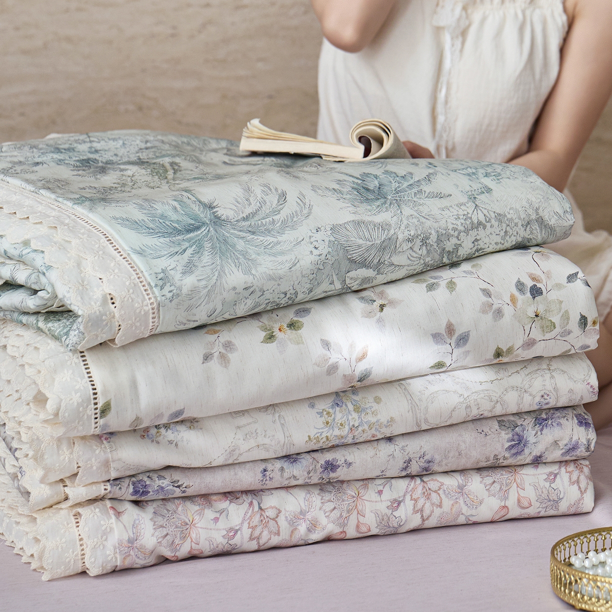 91家纺网 家纺一手货源 找家纺 （总）莱福仕 2026春夏新款亚麻国风莱赛尔天丝夏被夏凉被空调被