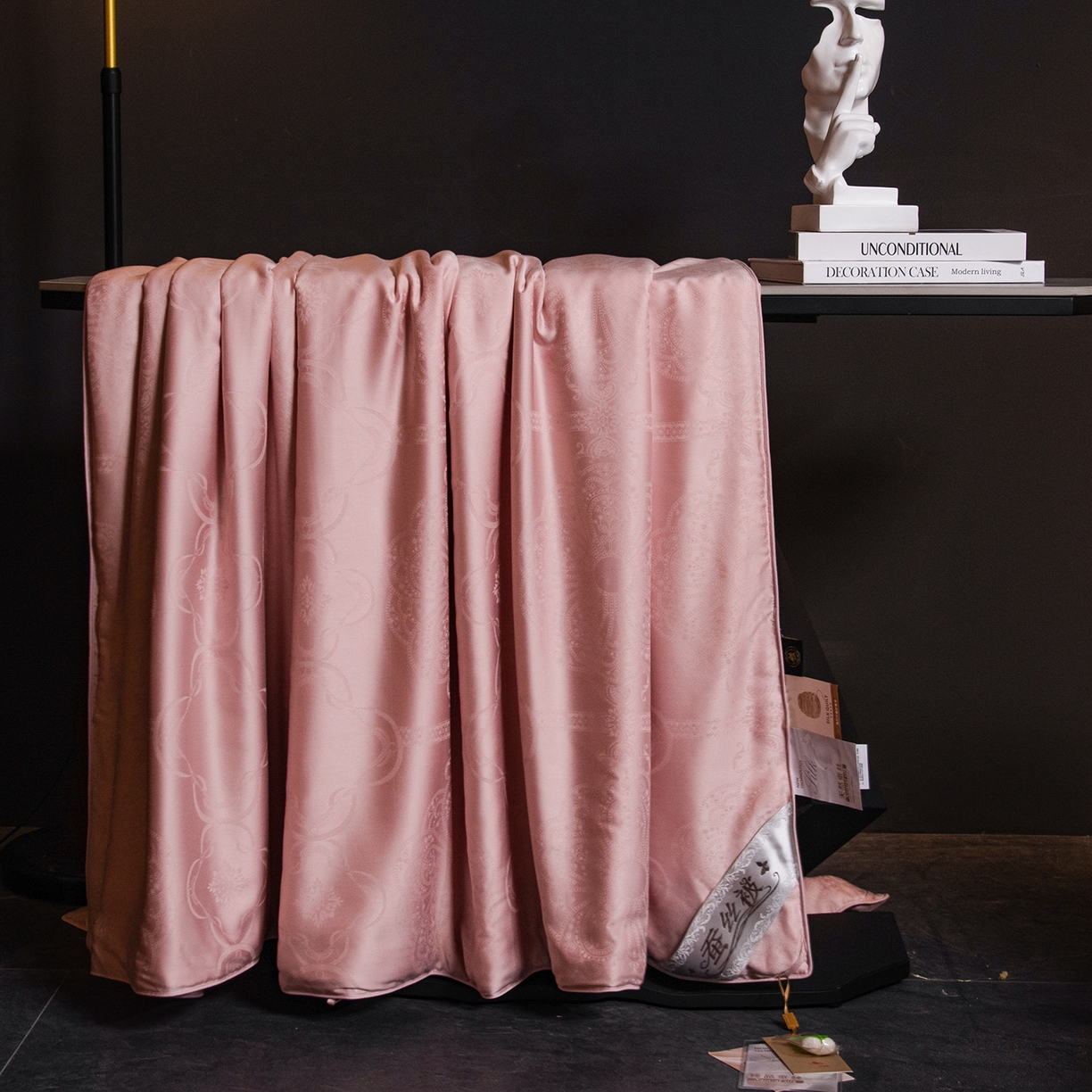 合欢（原天一阁） 2026春夏新款60支贡缎提花竹棉100%蚕丝夏被春秋被 豆沙