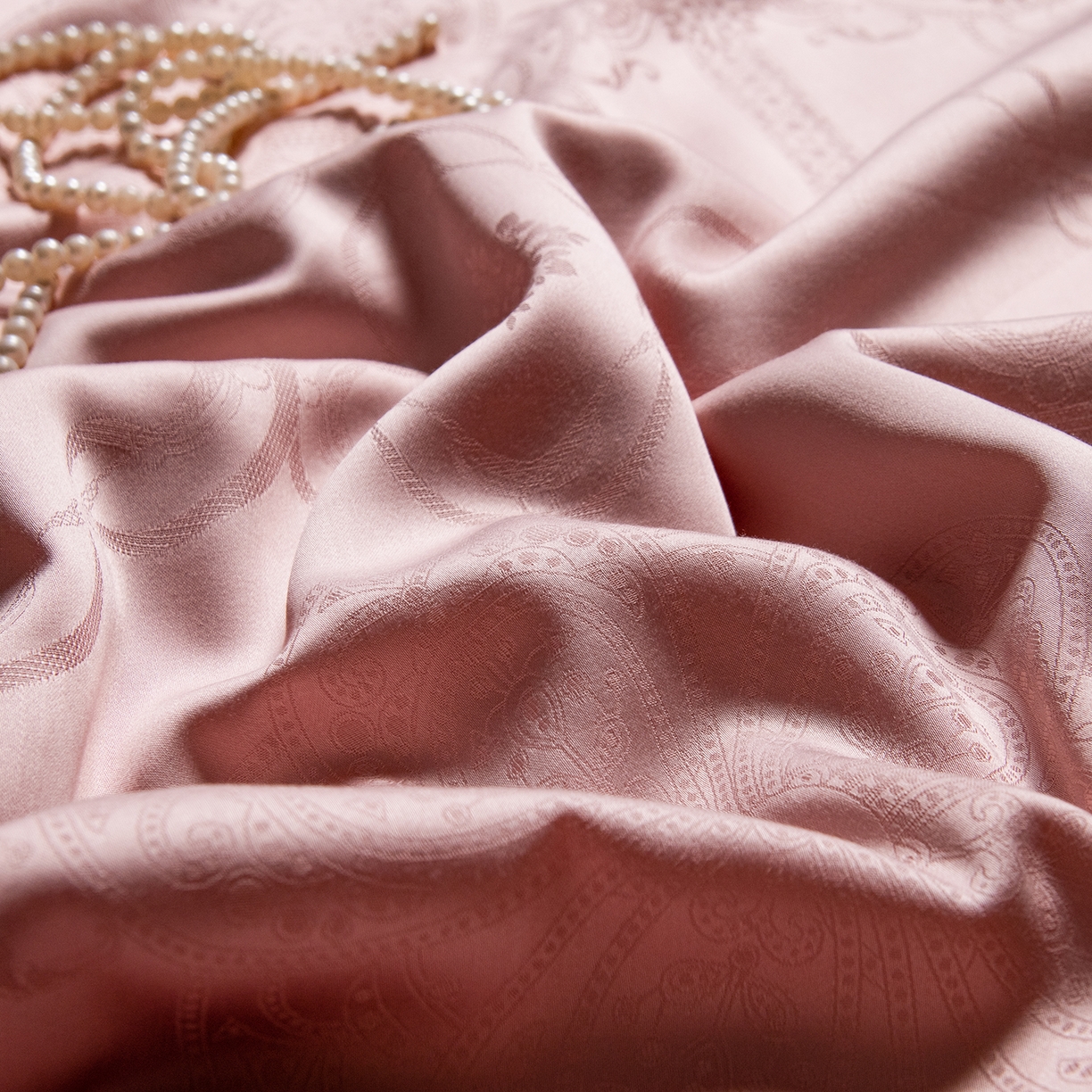 91家纺网 家纺一手货源 找家纺 合欢（原天一阁） 2026春夏新款60支贡缎提花竹棉100%蚕丝夏被春秋被 豆沙