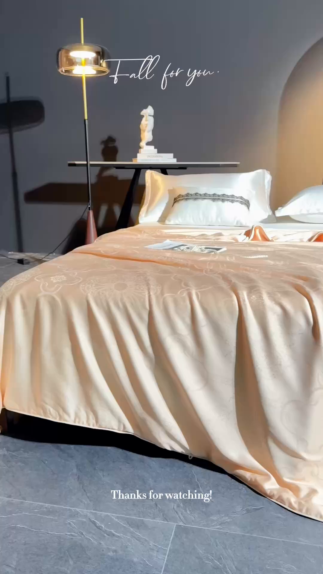 91家纺网 家纺一手货源 找家纺 合欢（原天一阁） 2026春夏新款60支贡缎提花竹棉100%蚕丝夏被春秋被 香槟金