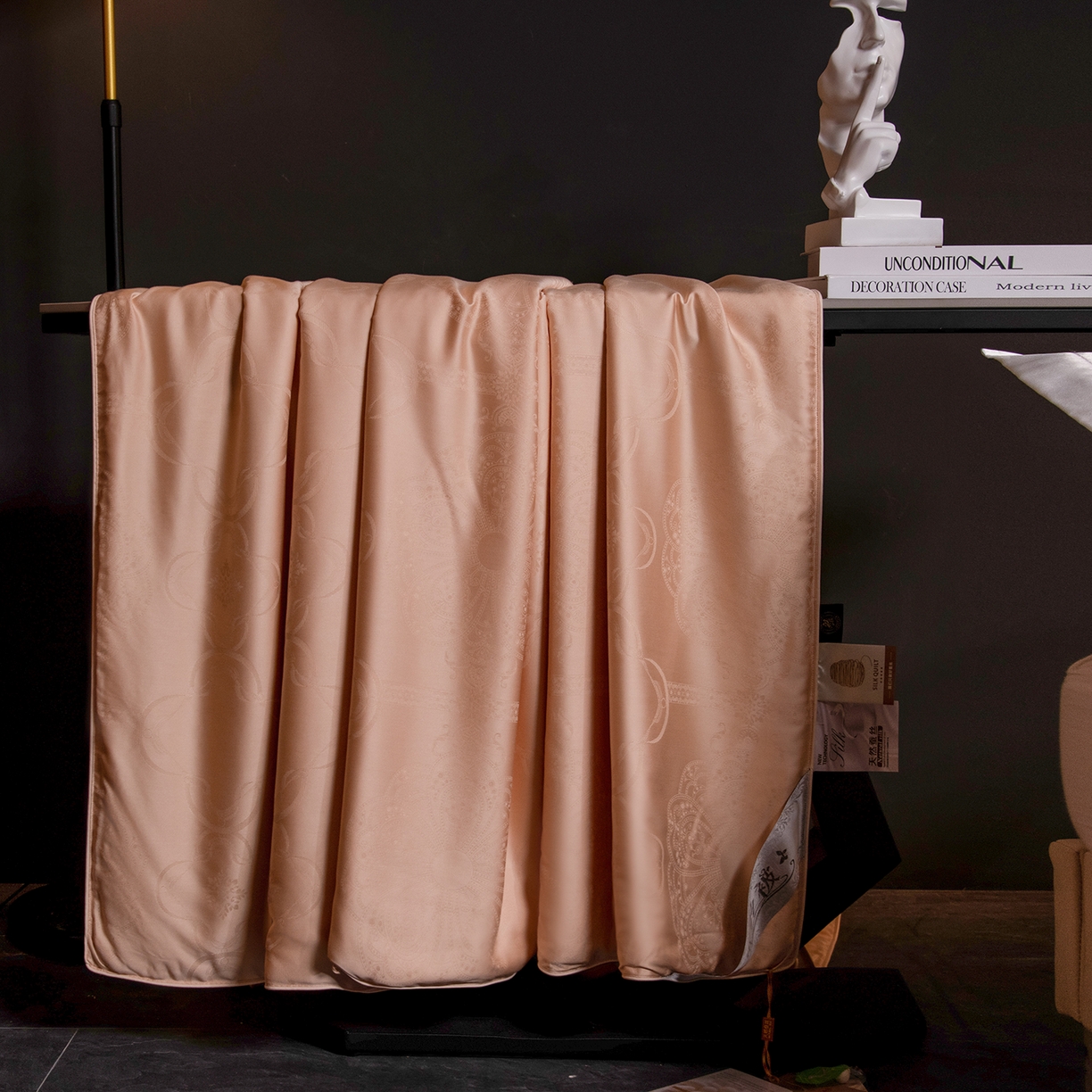 合欢（原天一阁） 2026春夏新款60支贡缎提花竹棉100%蚕丝夏被春秋被 香槟金