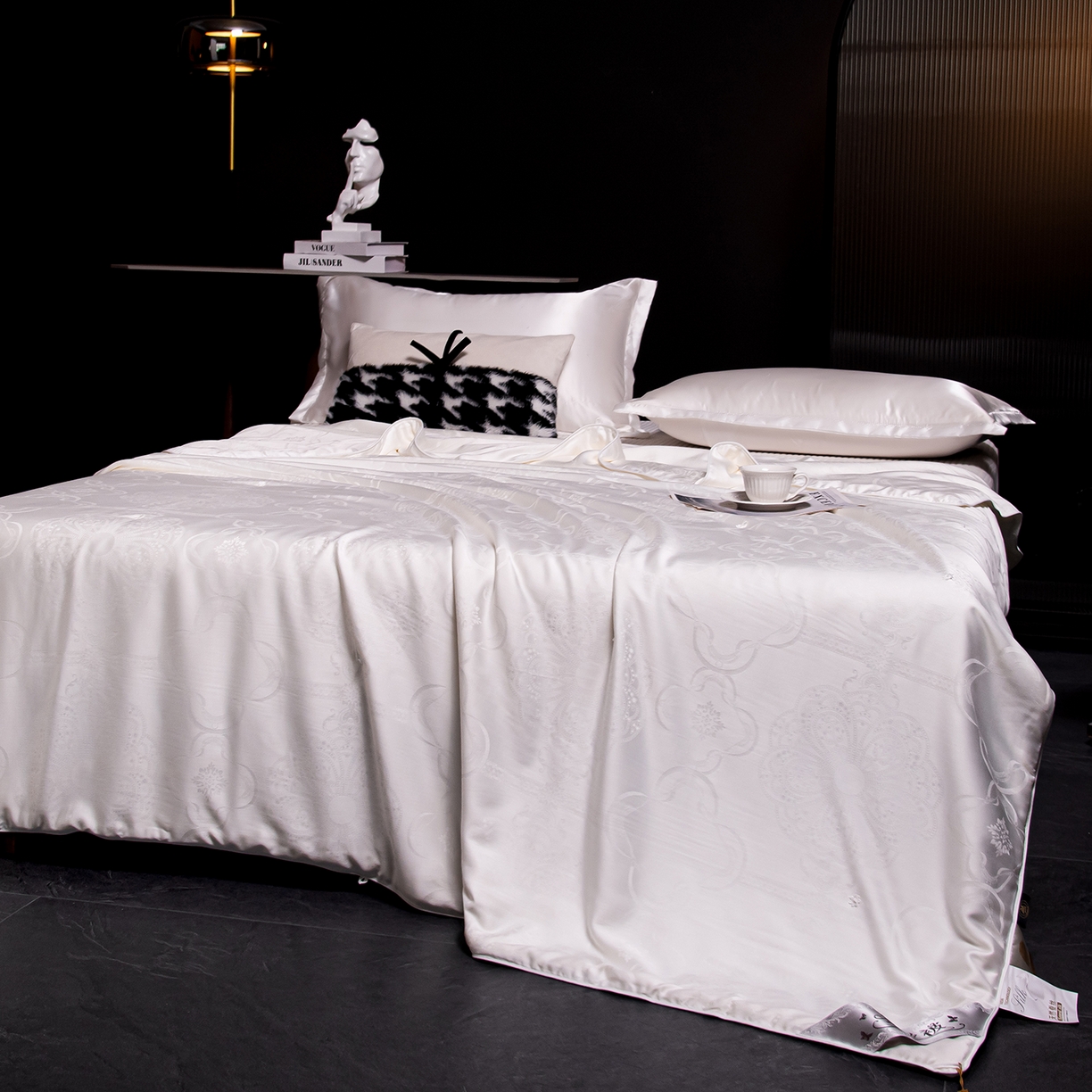 91家纺网 家纺一手货源 找家纺 （总）合欢（原天一阁） 2026春夏新款60支贡缎提花竹棉100%蚕丝夏被春秋被