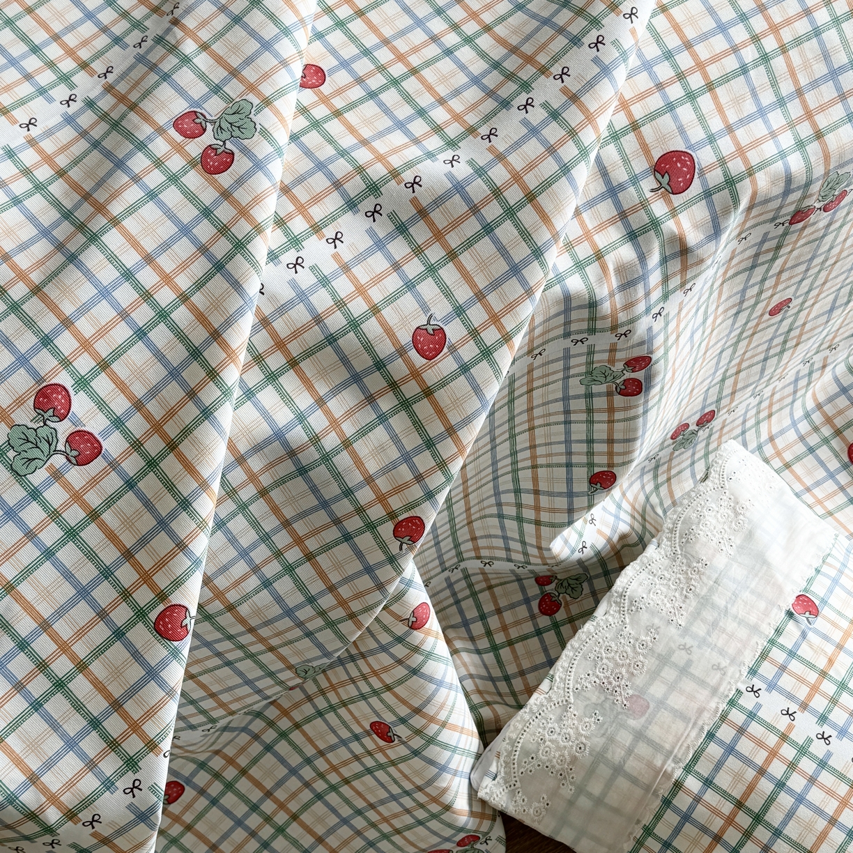 91家纺网 家纺一手货源 找家纺 （总）一隅花田 2026新款竹感纤维双经双纬高密度四季软布席全棉花边款老粗布