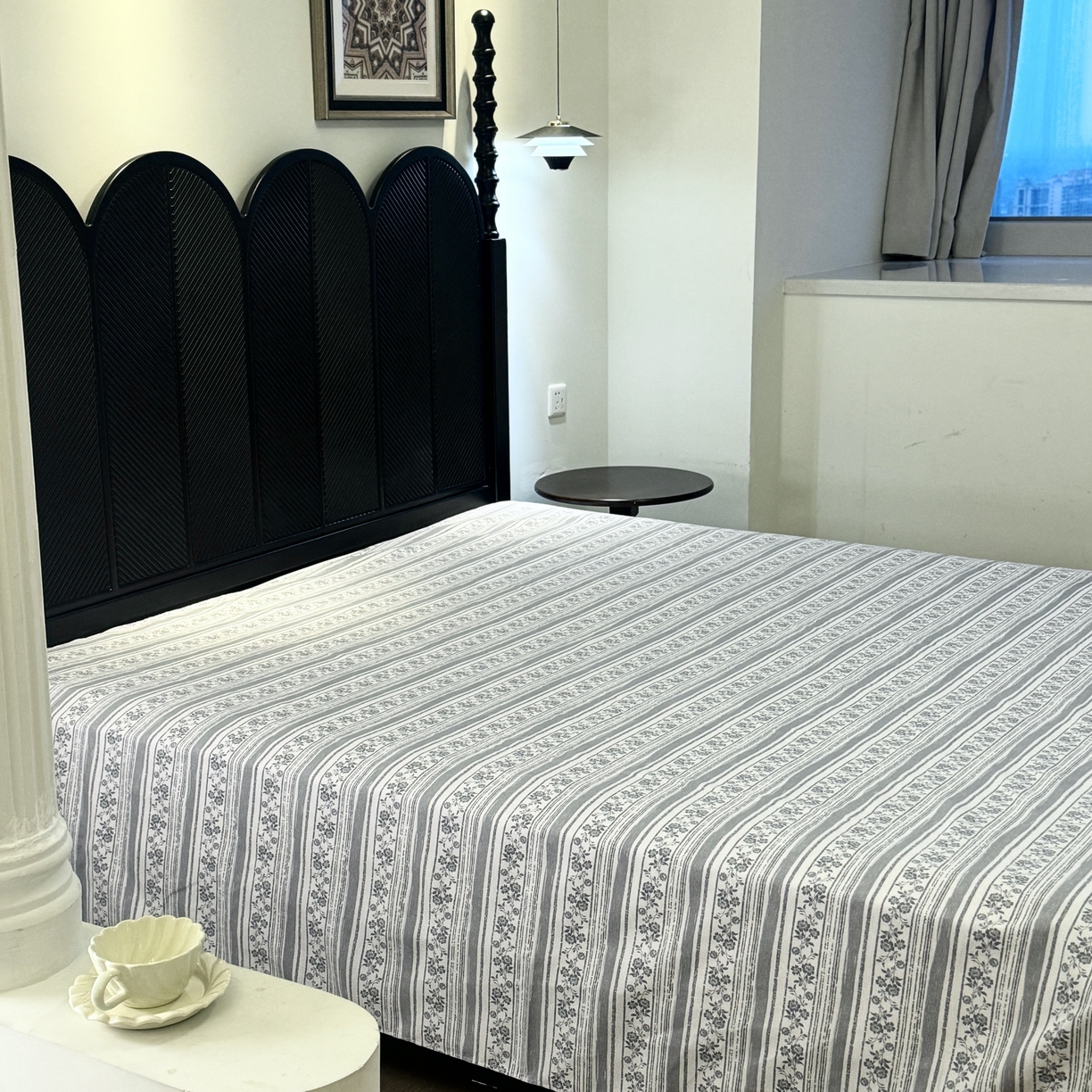 91家纺网 家纺一手货源 找家纺 一隅花田 2026新款竹感纤维双经双纬高密度四季软布席全棉花边款老粗布 春野