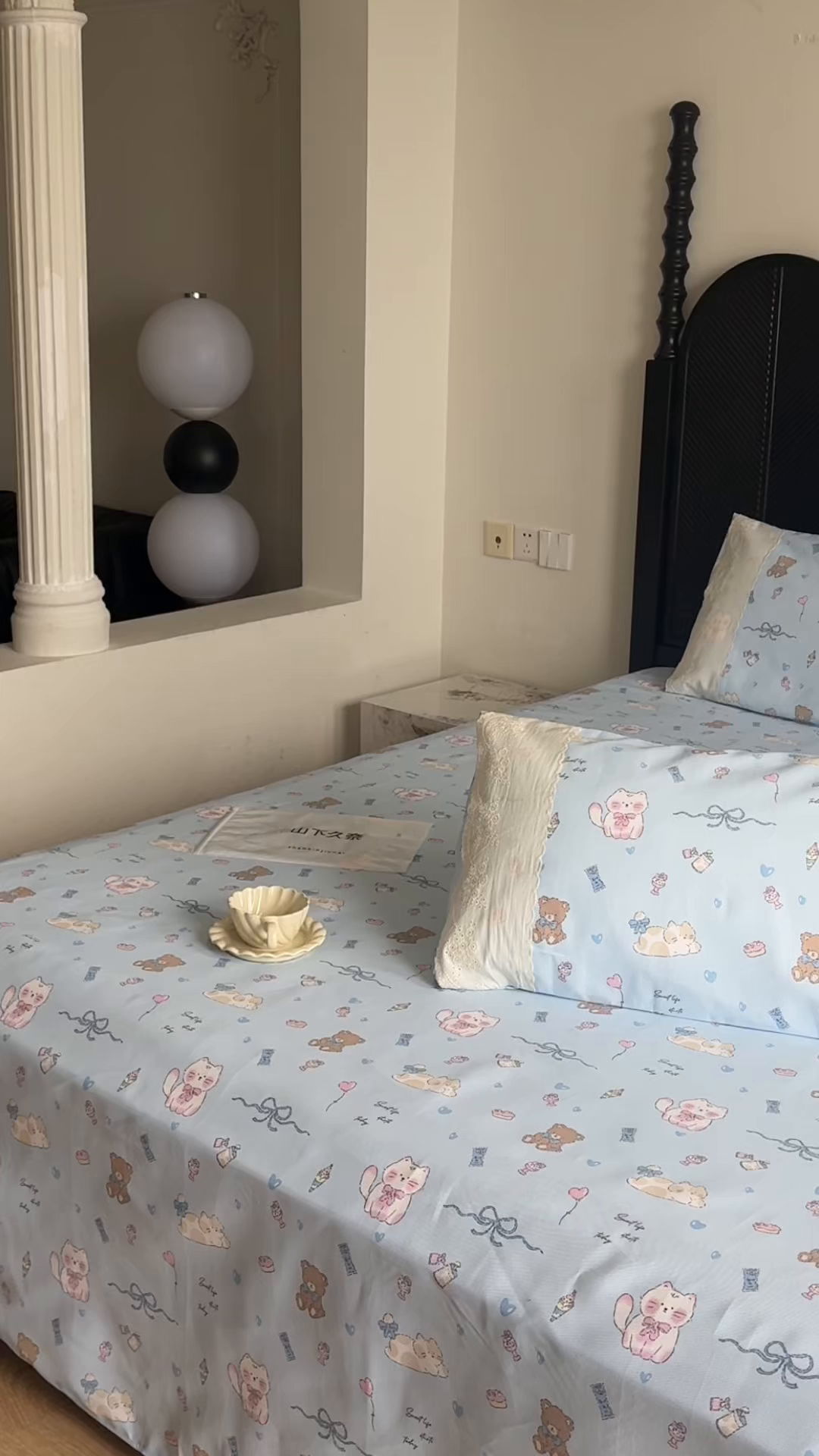 91家纺网 家纺一手货源 找家纺 一隅花田 2026新款竹感纤维双经双纬高密度四季软布席全棉花边款老粗布 海盐小熊