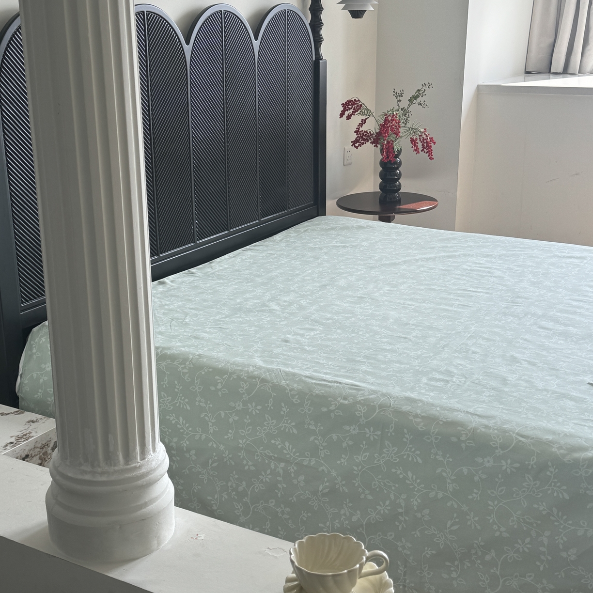 91家纺网 家纺一手货源 找家纺 一隅花田 2026新款竹感纤维双经双纬高密度四季软布席全棉花边款老粗布 漫语