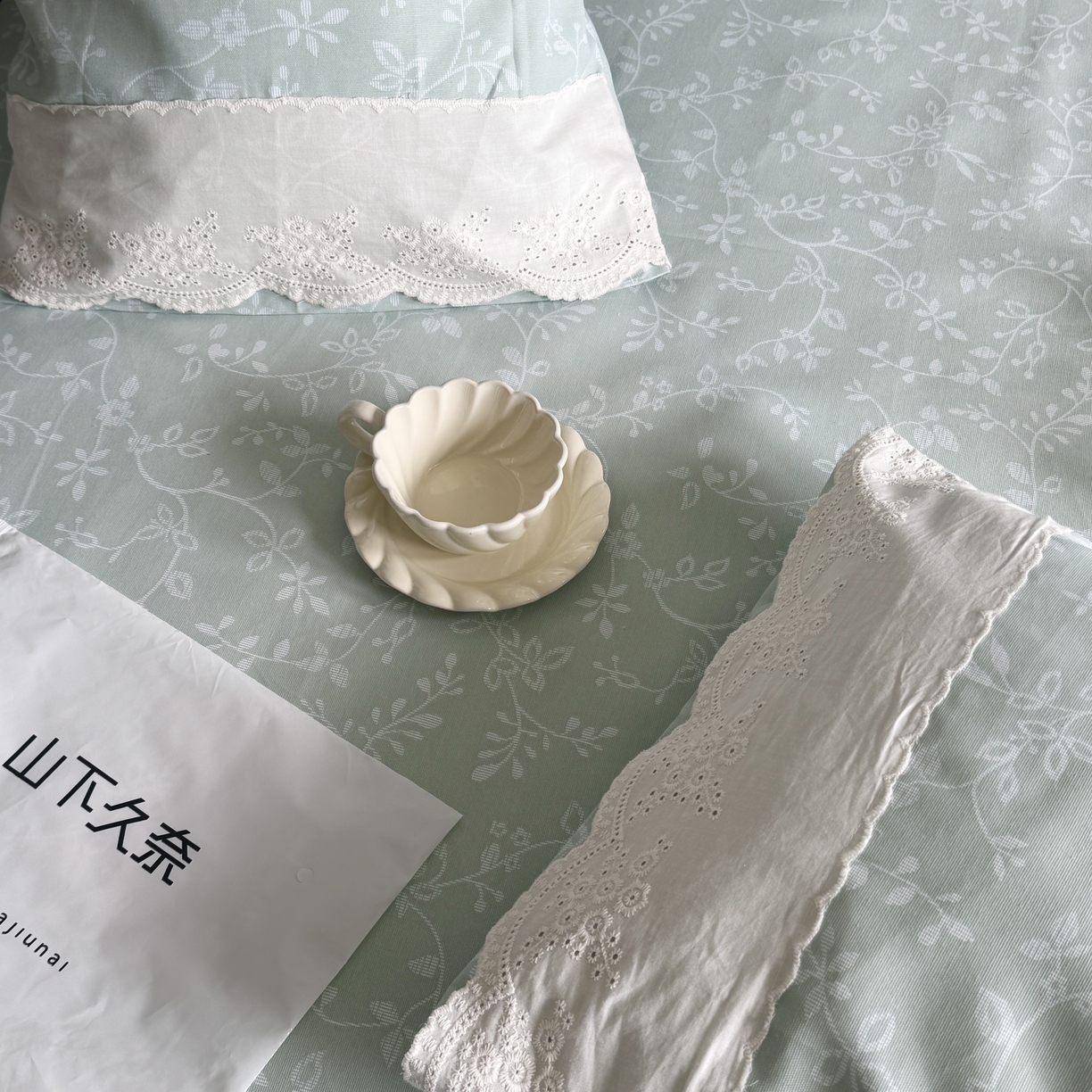 91家纺网 家纺一手货源 找家纺 一隅花田 2026新款竹感纤维双经双纬高密度四季软布席全棉花边款老粗布 漫语