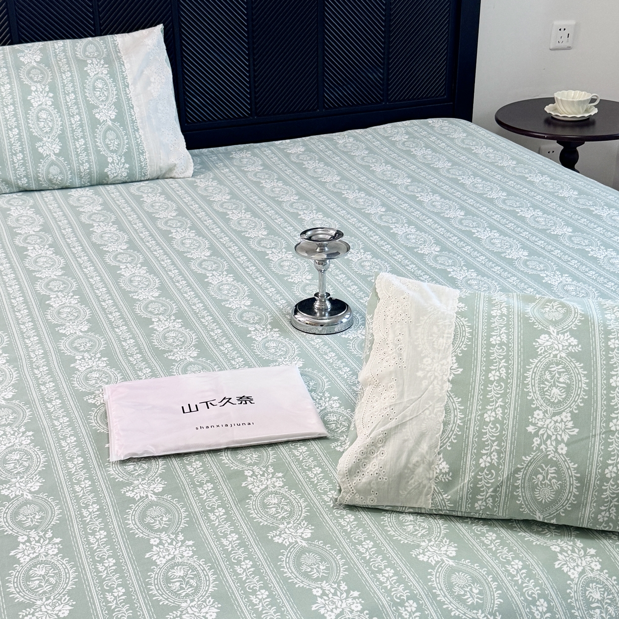 91家纺网 家纺一手货源 找家纺 一隅花田 2026新款竹感纤维双经双纬高密度四季软布席全棉花边款老粗布 莫兰迪