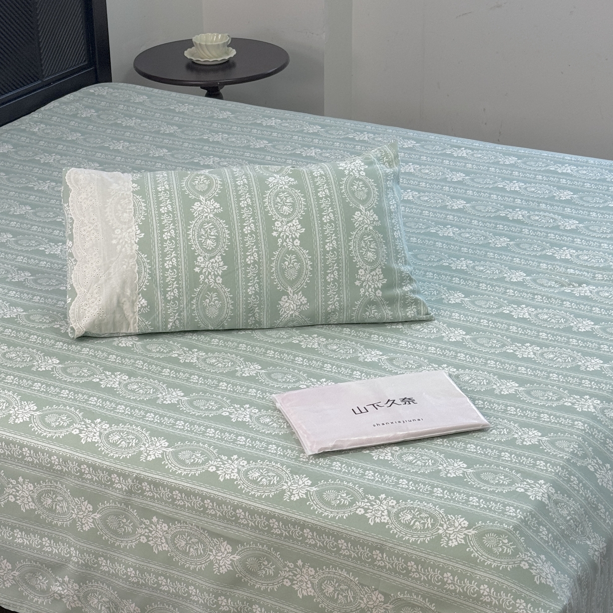 91家纺网 家纺一手货源 找家纺 一隅花田 2026新款竹感纤维双经双纬高密度四季软布席全棉花边款老粗布 莫兰迪