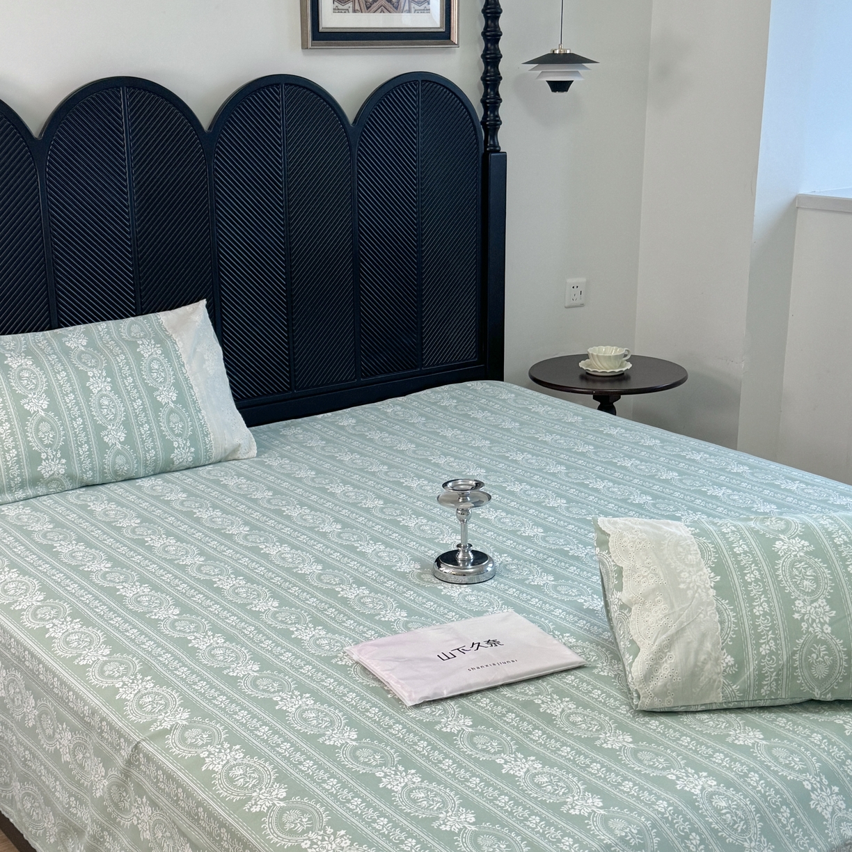 91家纺网 家纺一手货源 找家纺 一隅花田 2026新款竹感纤维双经双纬高密度四季软布席全棉花边款老粗布 莫兰迪