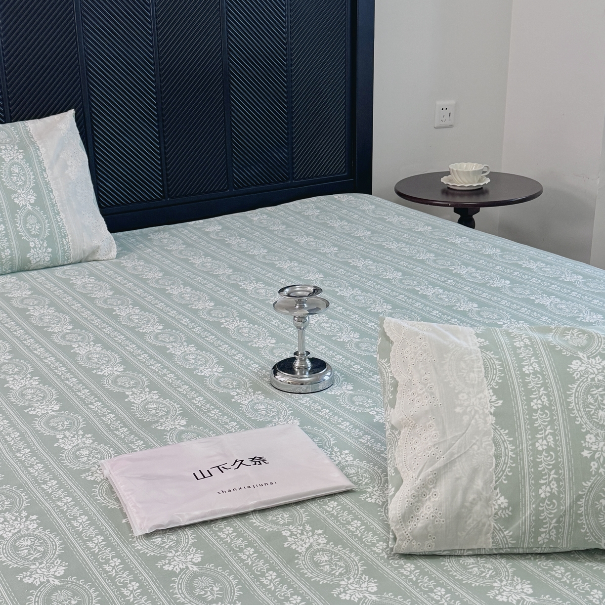 91家纺网 家纺一手货源 找家纺 一隅花田 2026新款竹感纤维双经双纬高密度四季软布席全棉花边款老粗布 莫兰迪