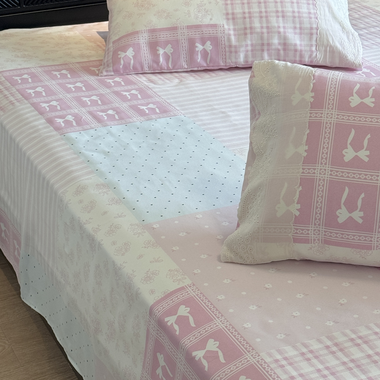 91家纺网 家纺一手货源 找家纺 一隅花田 2026新款竹感纤维双经双纬高密度四季软布席全棉花边款老粗布 奶油可可