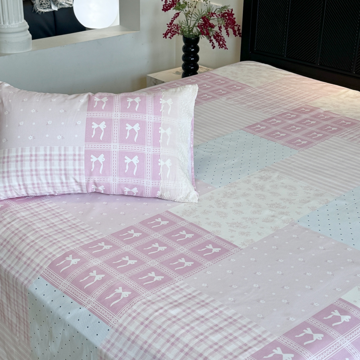 91家纺网 家纺一手货源 找家纺 一隅花田 2026新款竹感纤维双经双纬高密度四季软布席全棉花边款老粗布 奶油可可