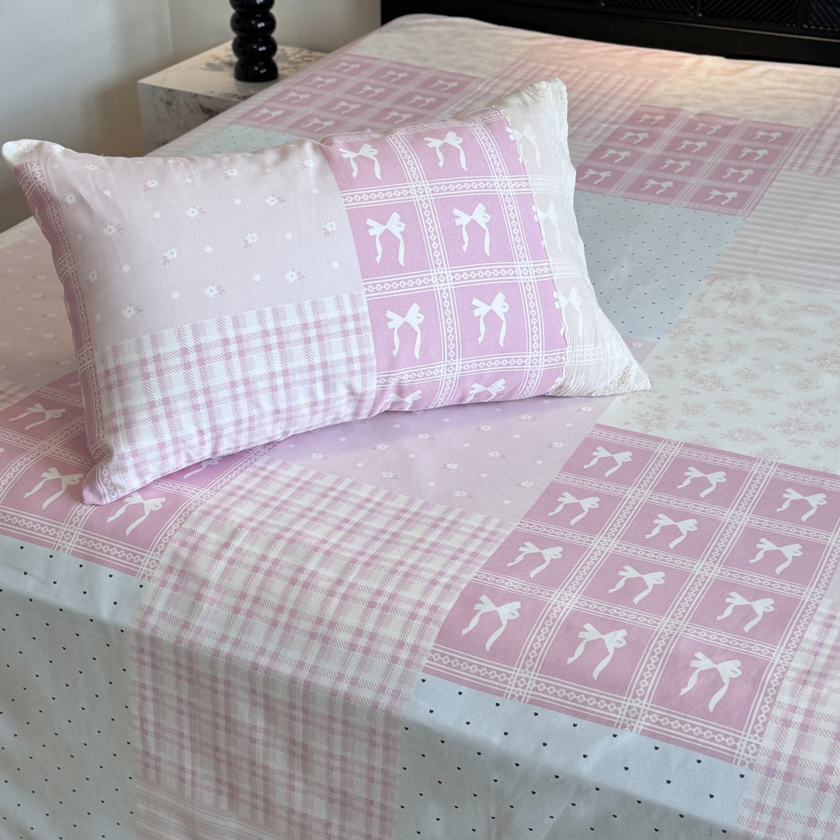 91家纺网 家纺一手货源 找家纺 一隅花田 2026新款竹感纤维双经双纬高密度四季软布席全棉花边款老粗布 奶油可可