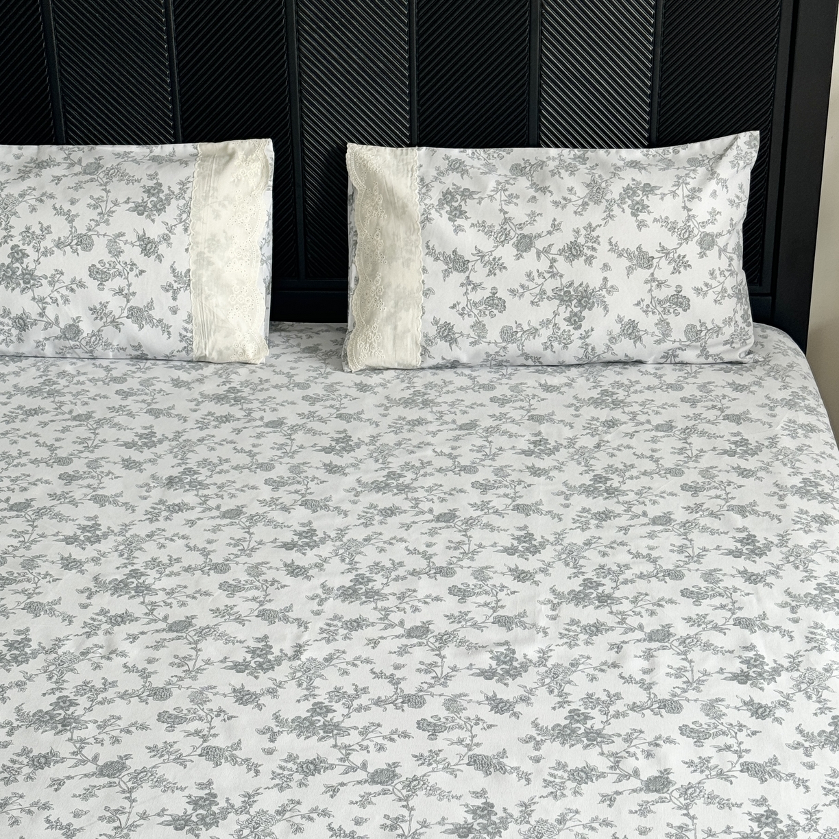 91家纺网 家纺一手货源 找家纺 一隅花田 2026新款竹感纤维双经双纬高密度四季软布席全棉花边款老粗布 南法蔷薇