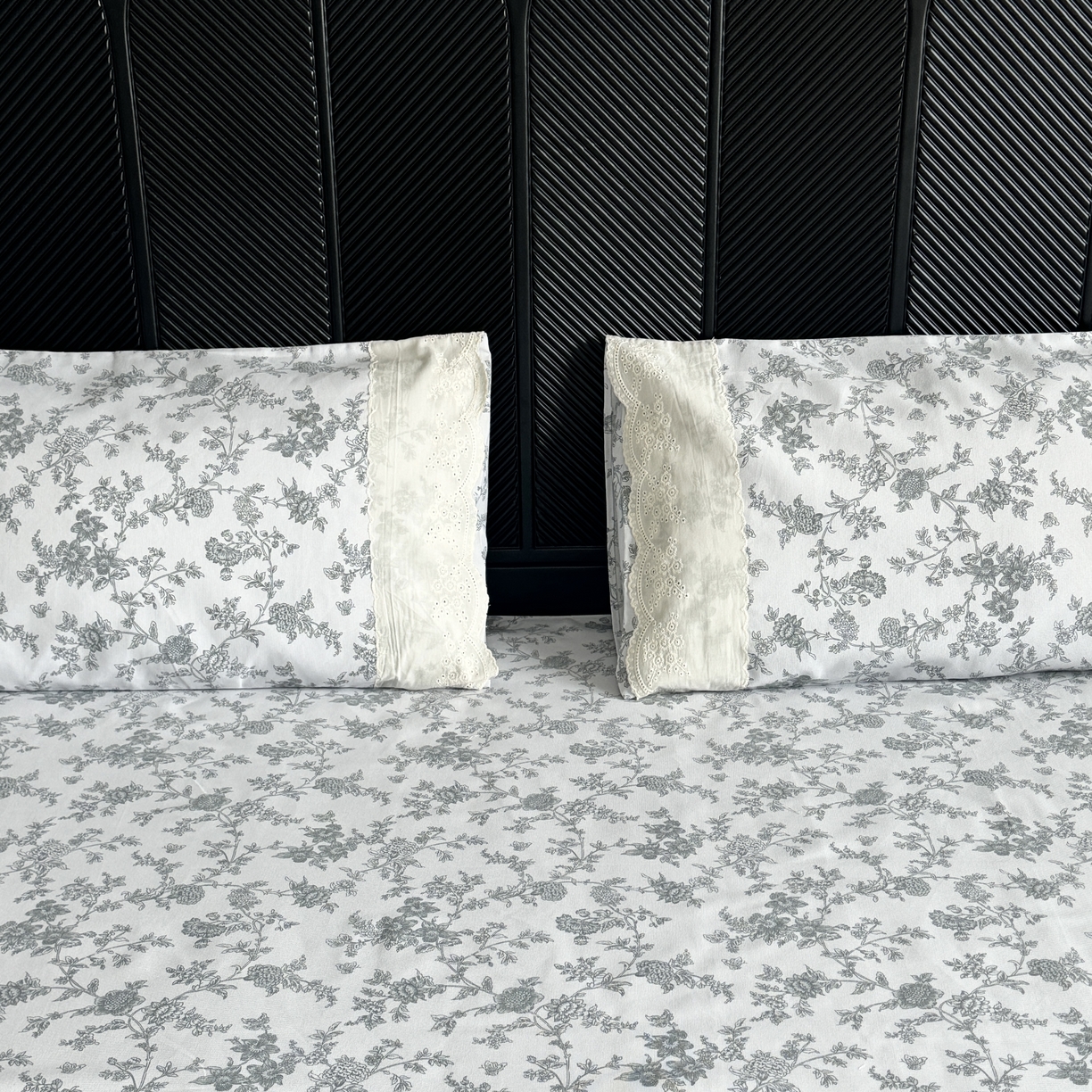 91家纺网 家纺一手货源 找家纺 一隅花田 2026新款竹感纤维双经双纬高密度四季软布席全棉花边款老粗布 南法蔷薇