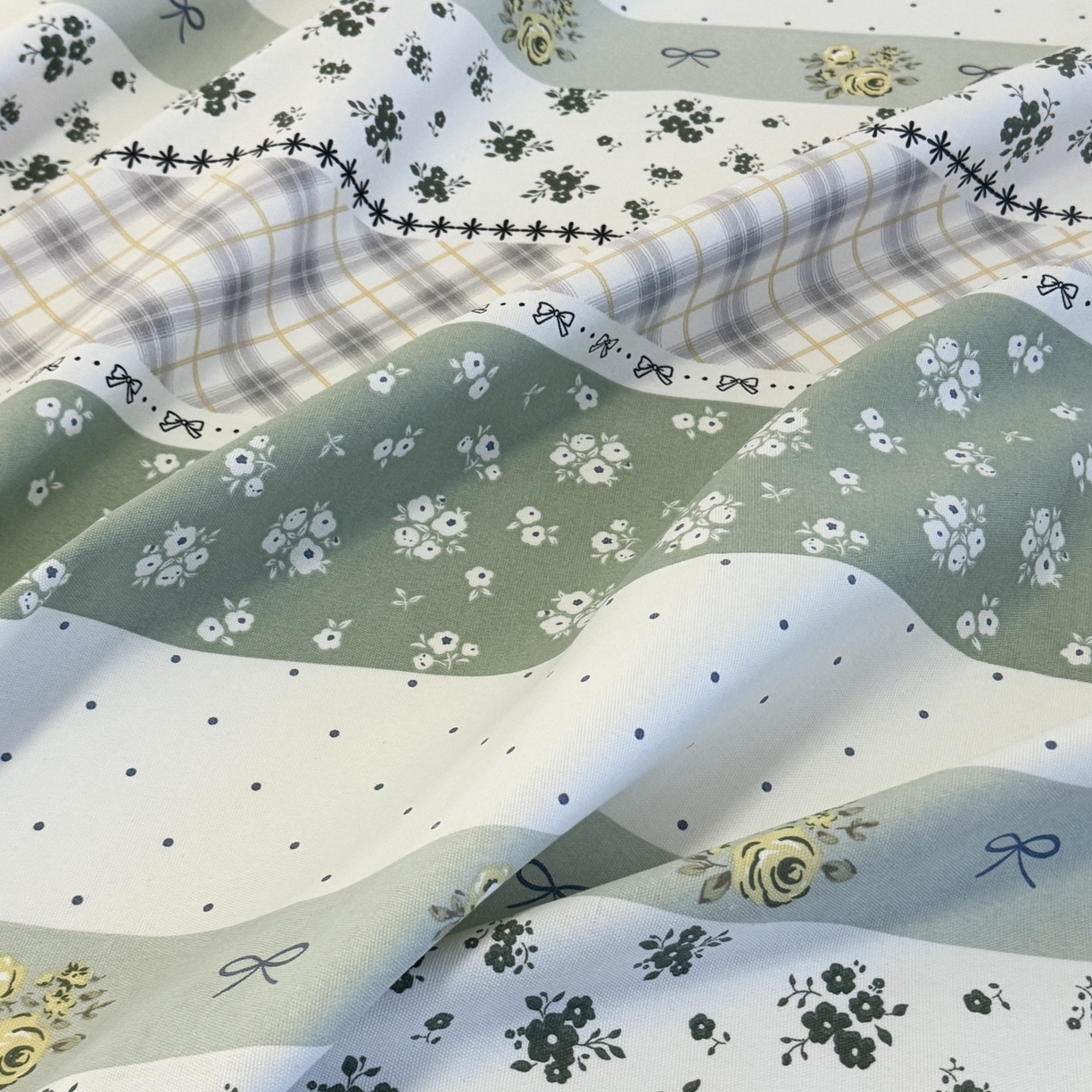 91家纺网 家纺一手货源 找家纺 一隅花田 2026新款竹感纤维双经双纬高密度四季软布席全棉花边款老粗布 夏意