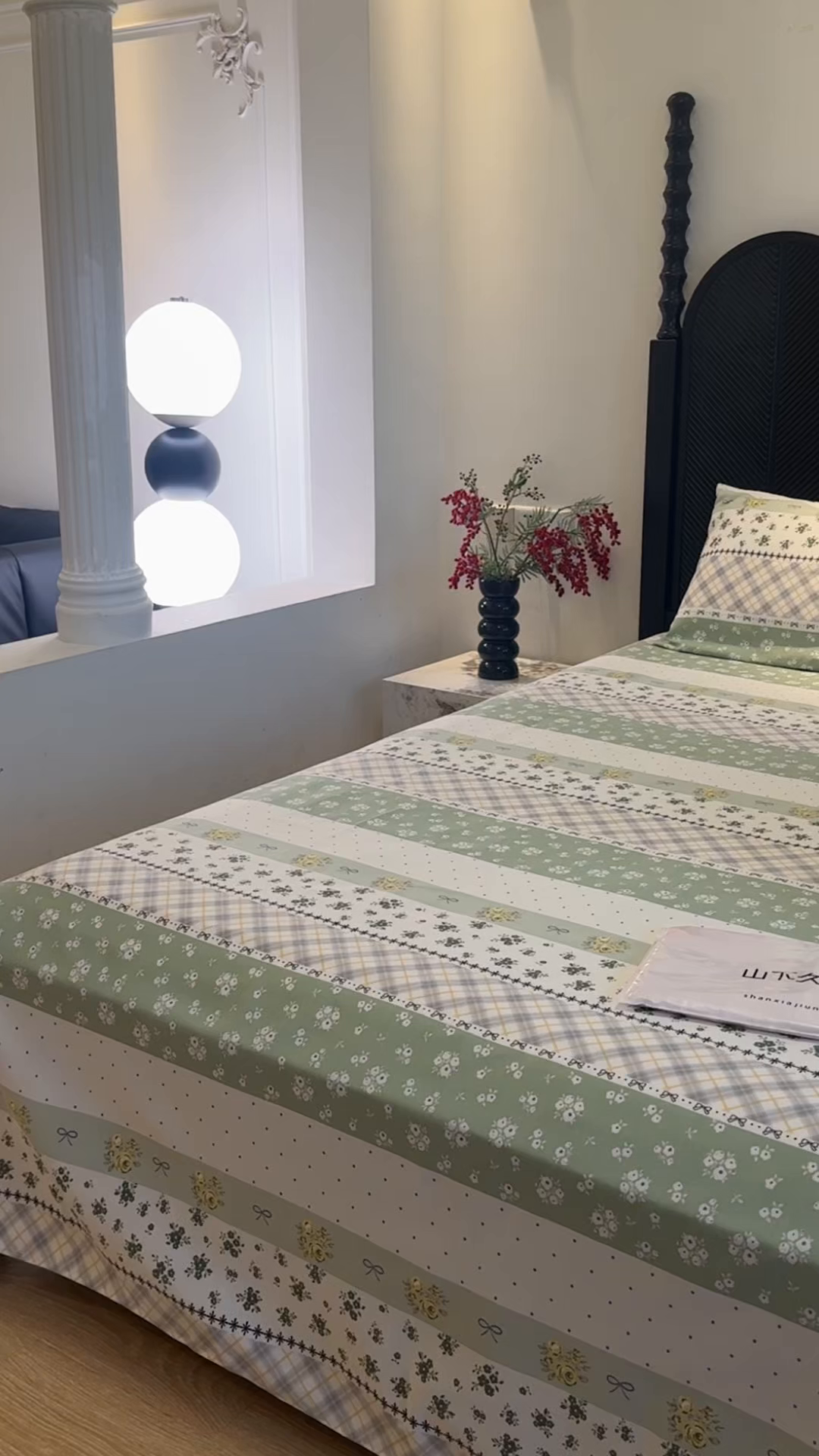 91家纺网 家纺一手货源 找家纺 一隅花田 2026新款竹感纤维双经双纬高密度四季软布席全棉花边款老粗布 夏意