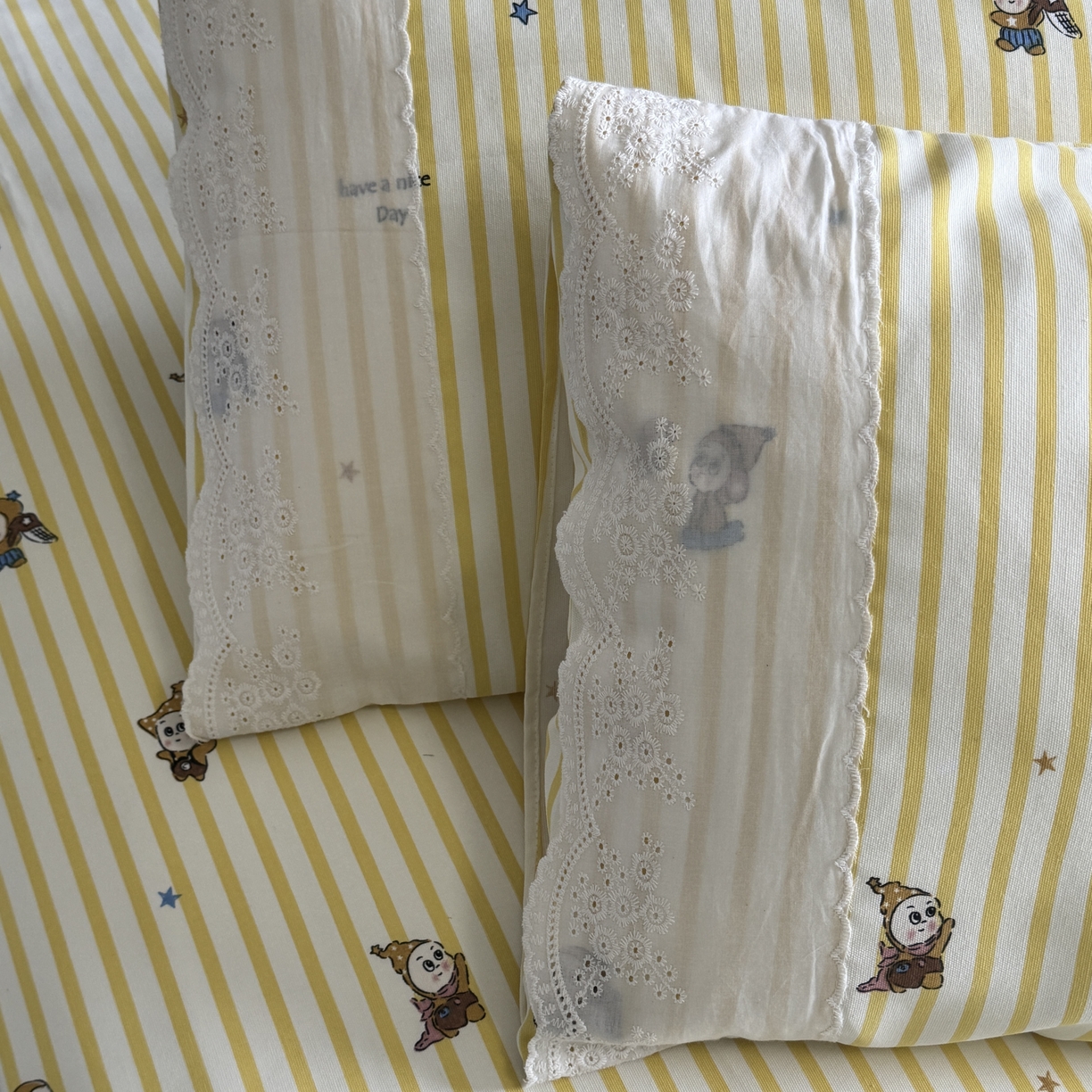 91家纺网 家纺一手货源 找家纺 一隅花田 2026新款竹感纤维双经双纬高密度四季软布席全棉花边款老粗布 星星人