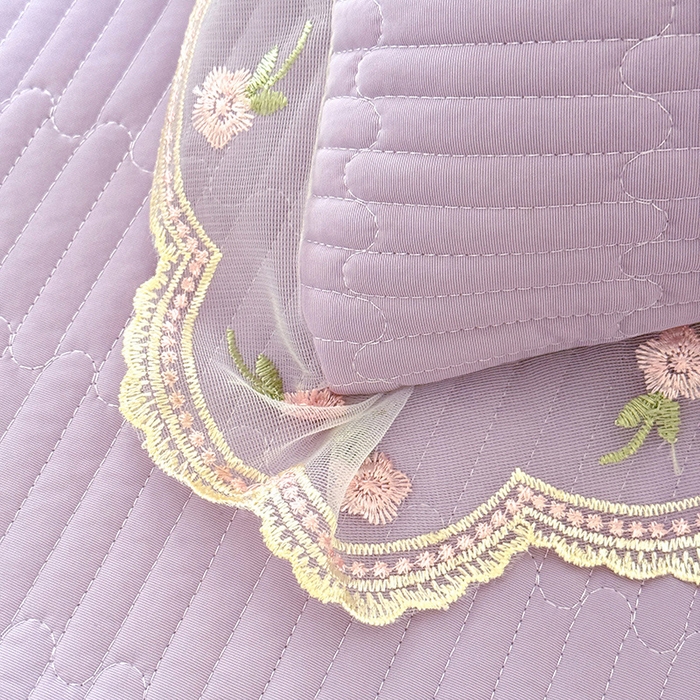 91家纺网 家纺一手货源 找家纺 苏米娜家纺SUMINA 2026新款A类锦氨凉感公主风夏被凉席四件套 初恋-优雅紫